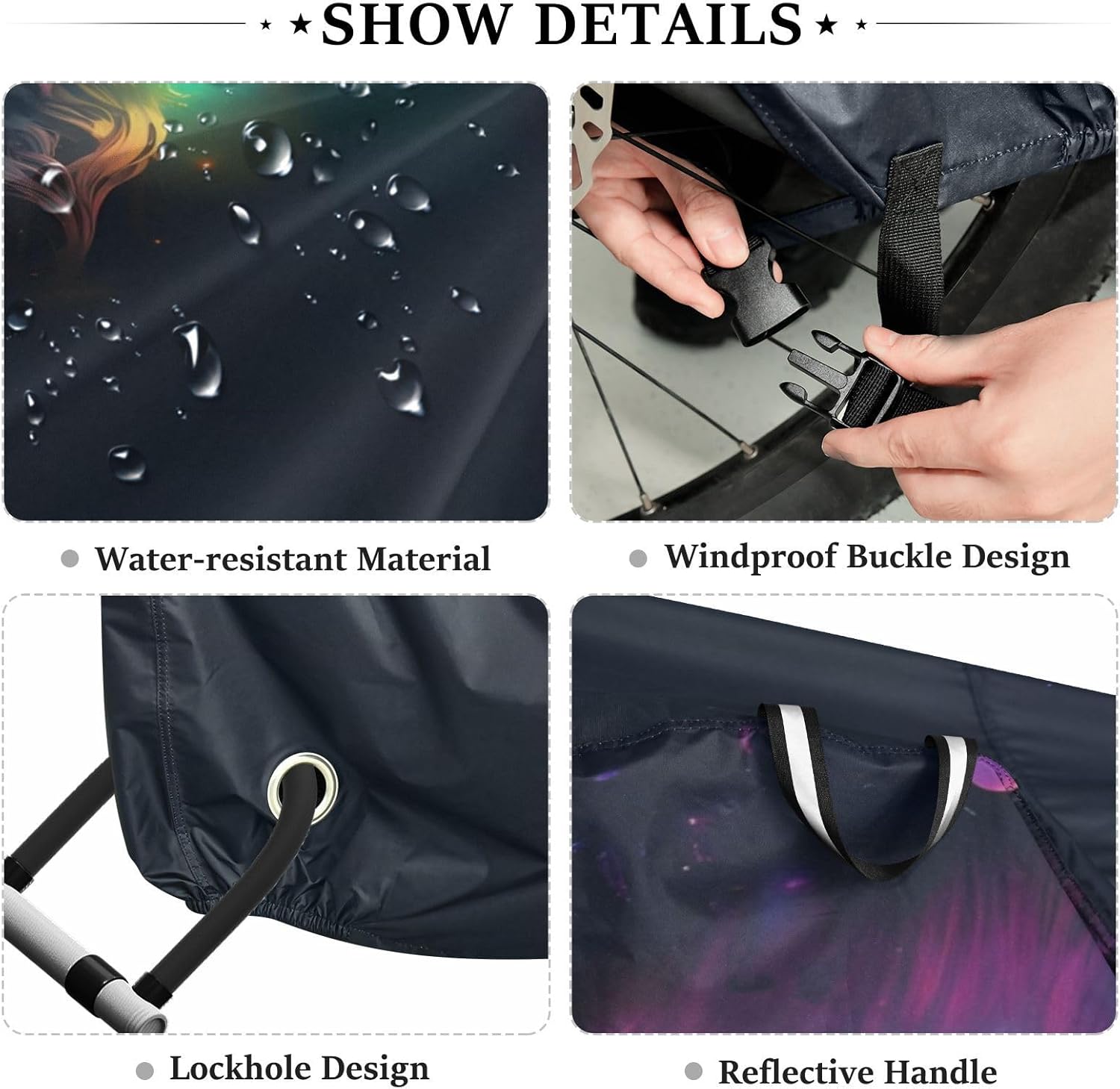 ALAZA 3 Wolves Galaxy Bike Cover Waterproof Outdoor Ebike Bicycle Covers Tarp Protection for 1/2 Bikes, Sun UV Dust Wind Proof