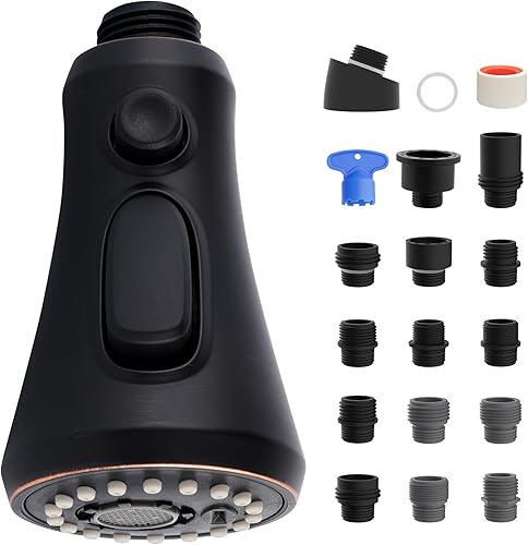 iFealClear Repuesto de cabezal de grifo de cocina extraíble  Boquilla rociadora de 3 modos, compatible con Moen, estándar americano, grifos Delta,