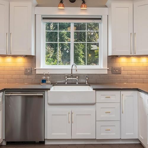 Miniatura 6 de Paquete de 10 tiradores moleteados de 5 pulgadas de oro cepillado para gabinetes de cocina, herrajes para gabinetes, manijas de cocina para