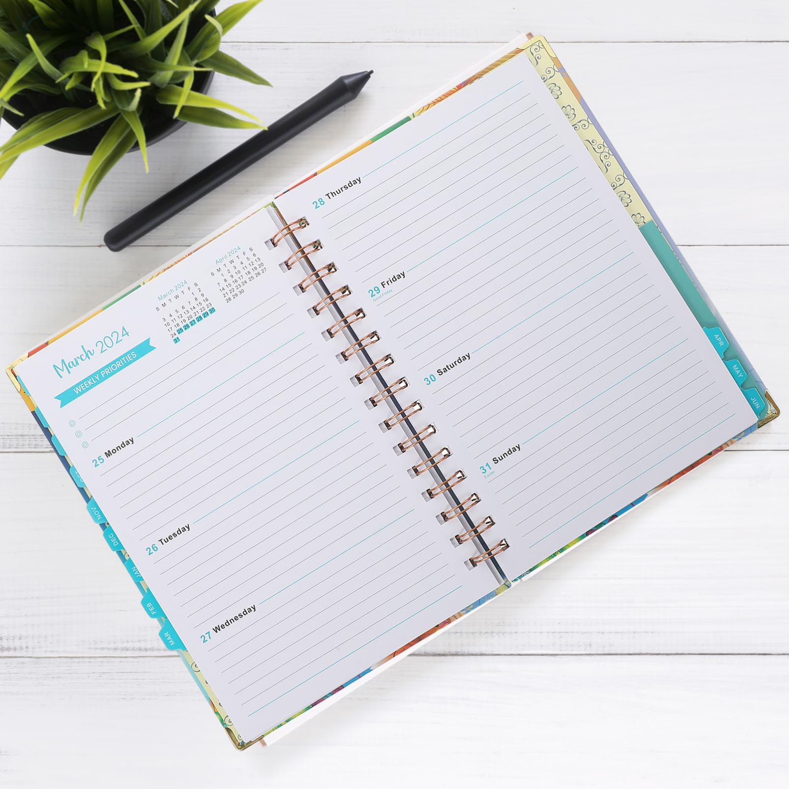 NUOBESTY 5 Pz Libro Agenda 2023 Scrivania Agenda Giornaliera Quaderno Dello Studente Quaderni Per La Scuola Pianificatore Di Calendario Libro Orario Taccuino Con Griglia a Punti Multi Carta