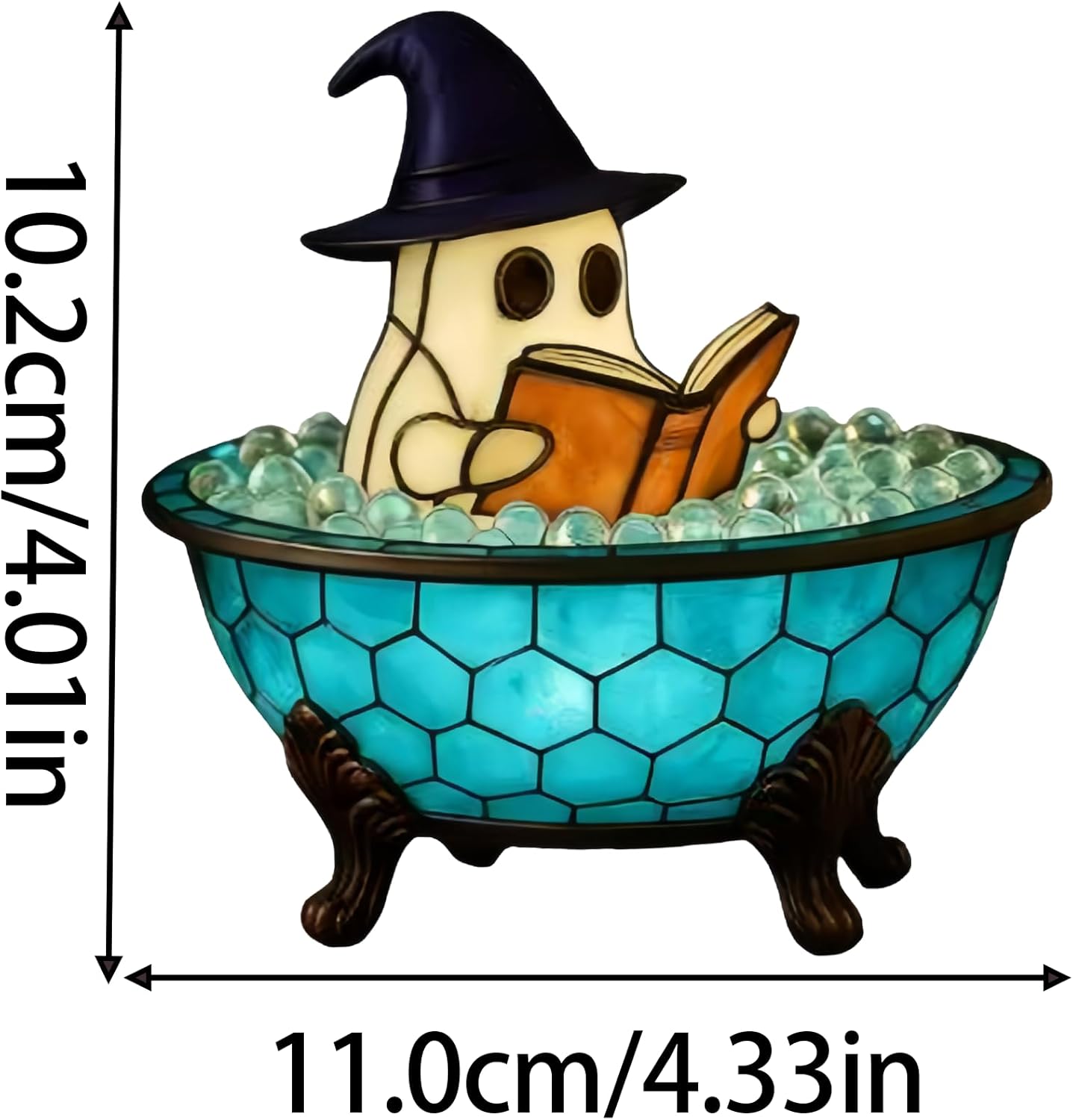 Halloween Ghost Bubble Bath Lamp, Cute Bathtub Ghost Night Lights for Halloween Decor, Halloween Decor for Bathroom, Gift for Book LoversDesk, Shelf, Party & Gift