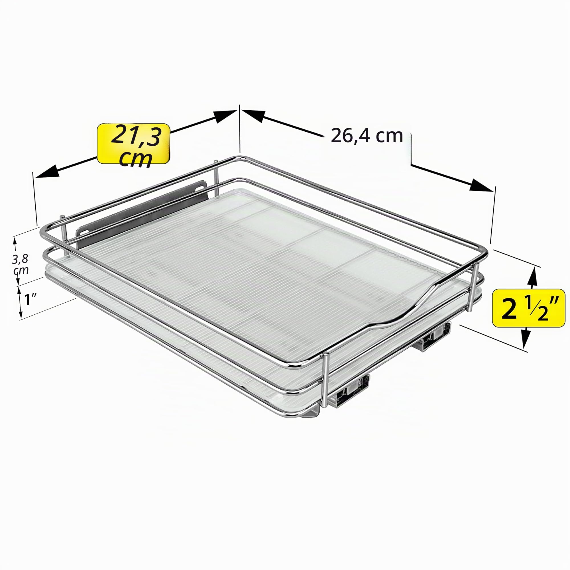 Lynk Professional® Gewürzregal-Organizer zum Herausziehen für Schrank, 21,6 cm Breite, ausziehbares Regal, ausziehbares Gewürzregal, Chrom