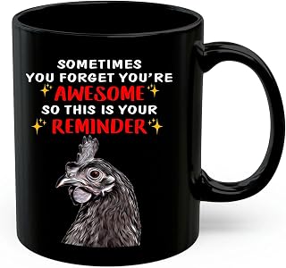 Funny Motivational You'Re Awesome Reminder Ayam Cemani Chicken Hen Coffee Mug 11Oz Black - Cute Pet Portrait Ceramic Cup Inspirational Birthday Gifts for Ayam Cemani Chicken Lovers