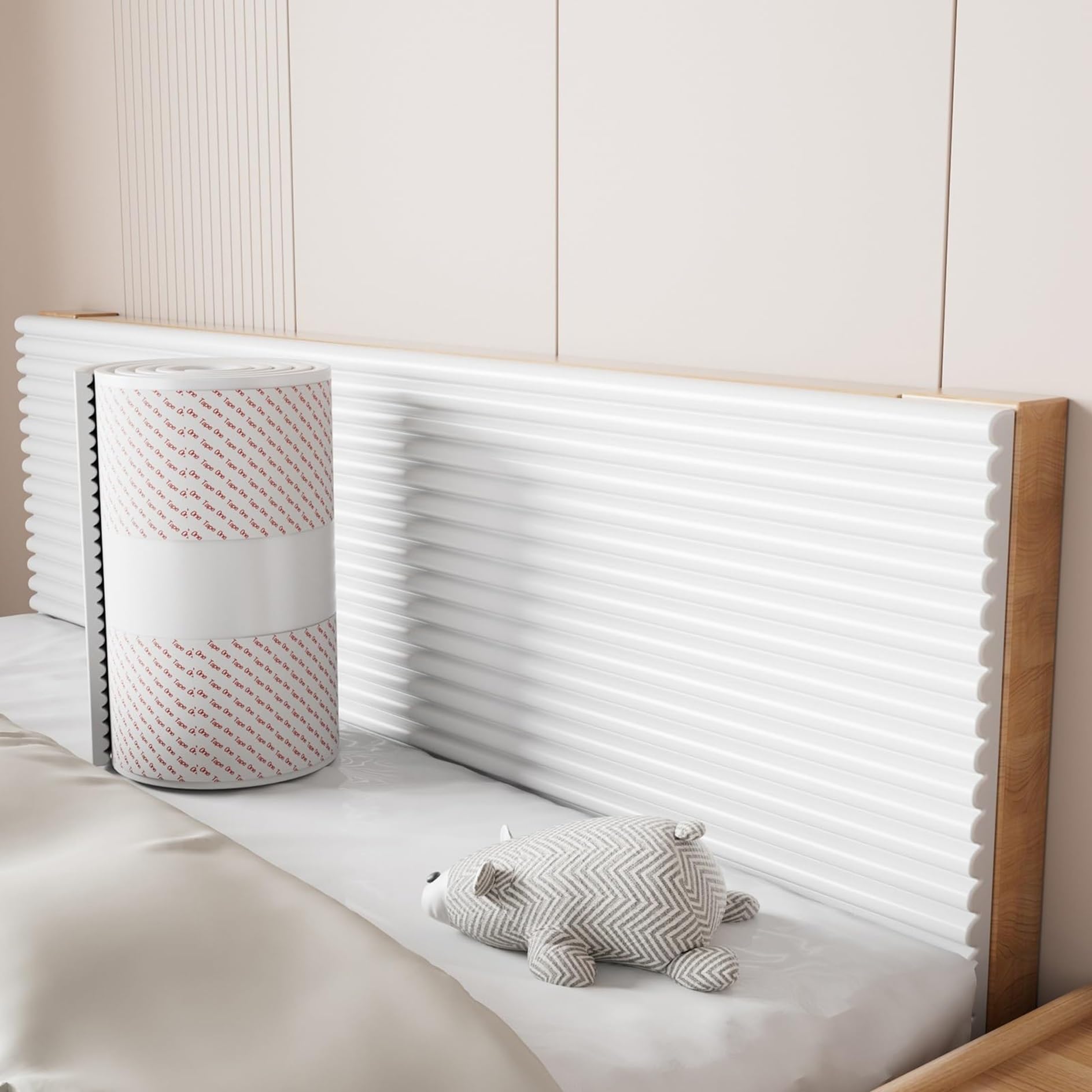 3D Wall Panels Peel and Stick Headboard,Upholstered Wall Padding Protector for Kids Playroom,Anti-Collision Pads,DIY Padded Decor Self-Adhesive Sticker,for Interior,Bedroom,Living Room,Tatami(White,11