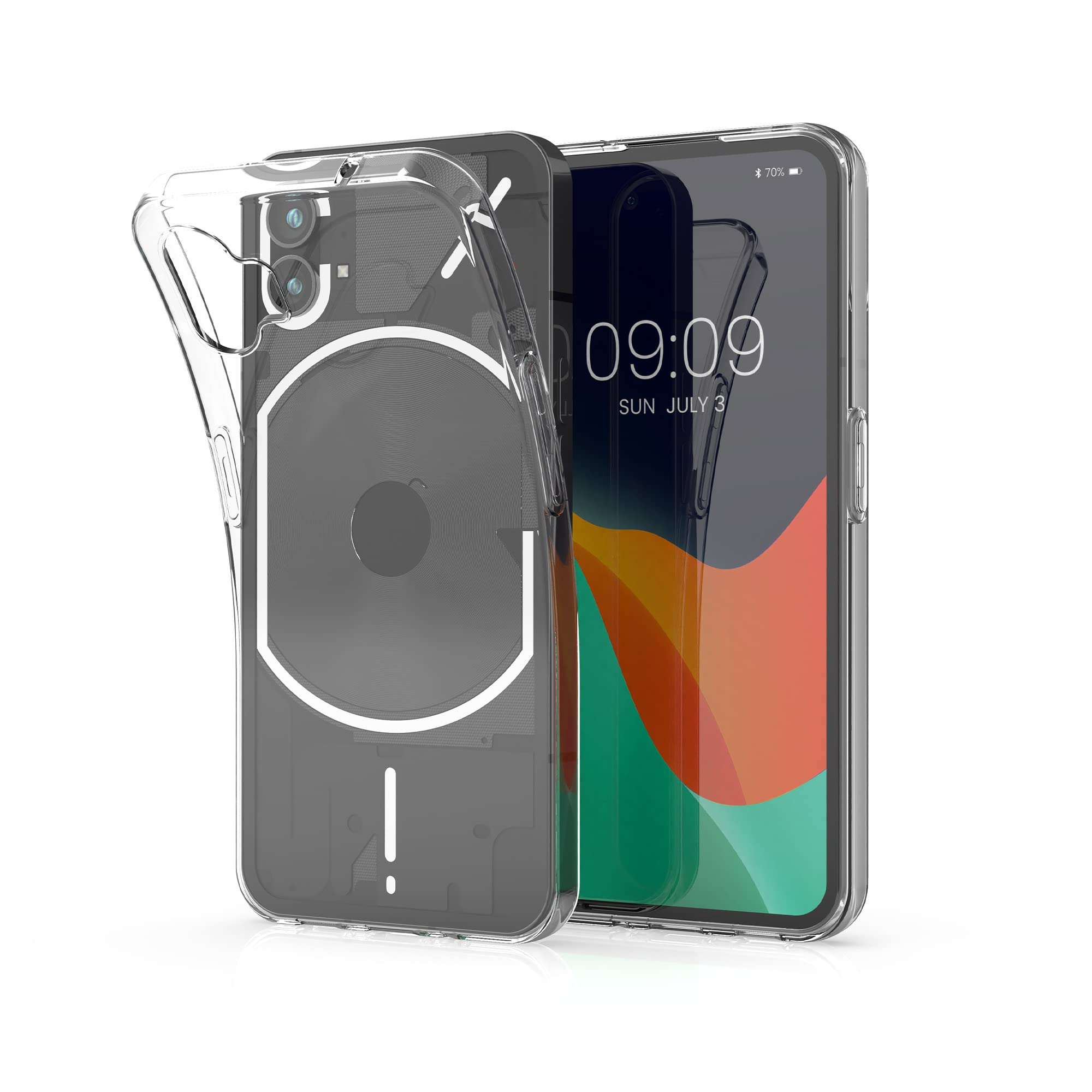 kwmobile Case Compatible with Nothing Phone (1) - Clear Case Soft Slim Flexible Protective TPU Phone Cover - Transparent