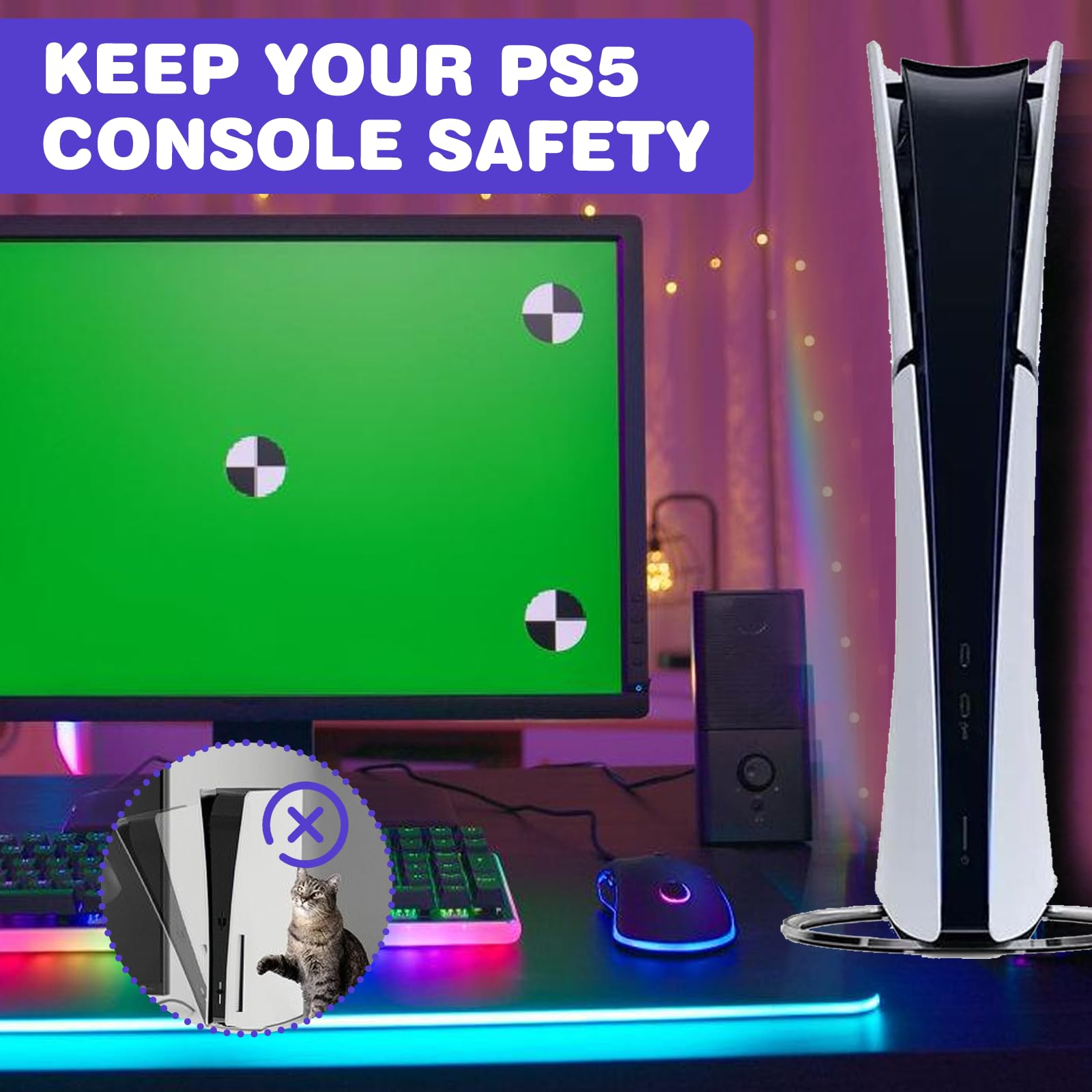 Support vertical pour Playstation 5 Slim : support pour Playstation 5 Slim, PS5 Slim/PS5 pour Playstation 5 Discs et numérique, support vertical pour console PS5 Slim