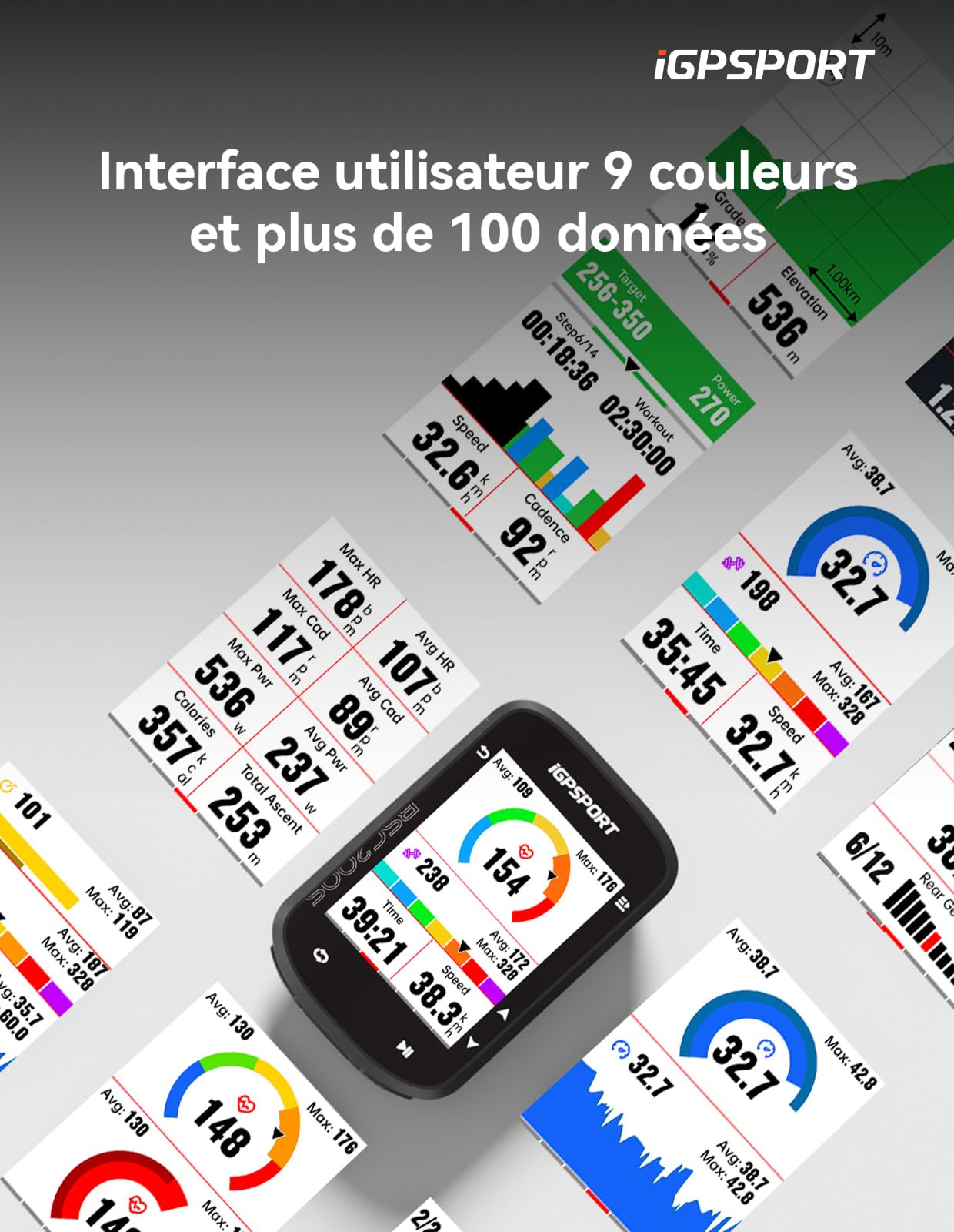 iGPSPORT BSC200S Compteur Velo sans Fil, Écran Couleur 2.4" Navigation Routière, Enregistrement Continu Détection de Mouvement Navigation à Une Touche, 100 Données Compteur Velo GPS