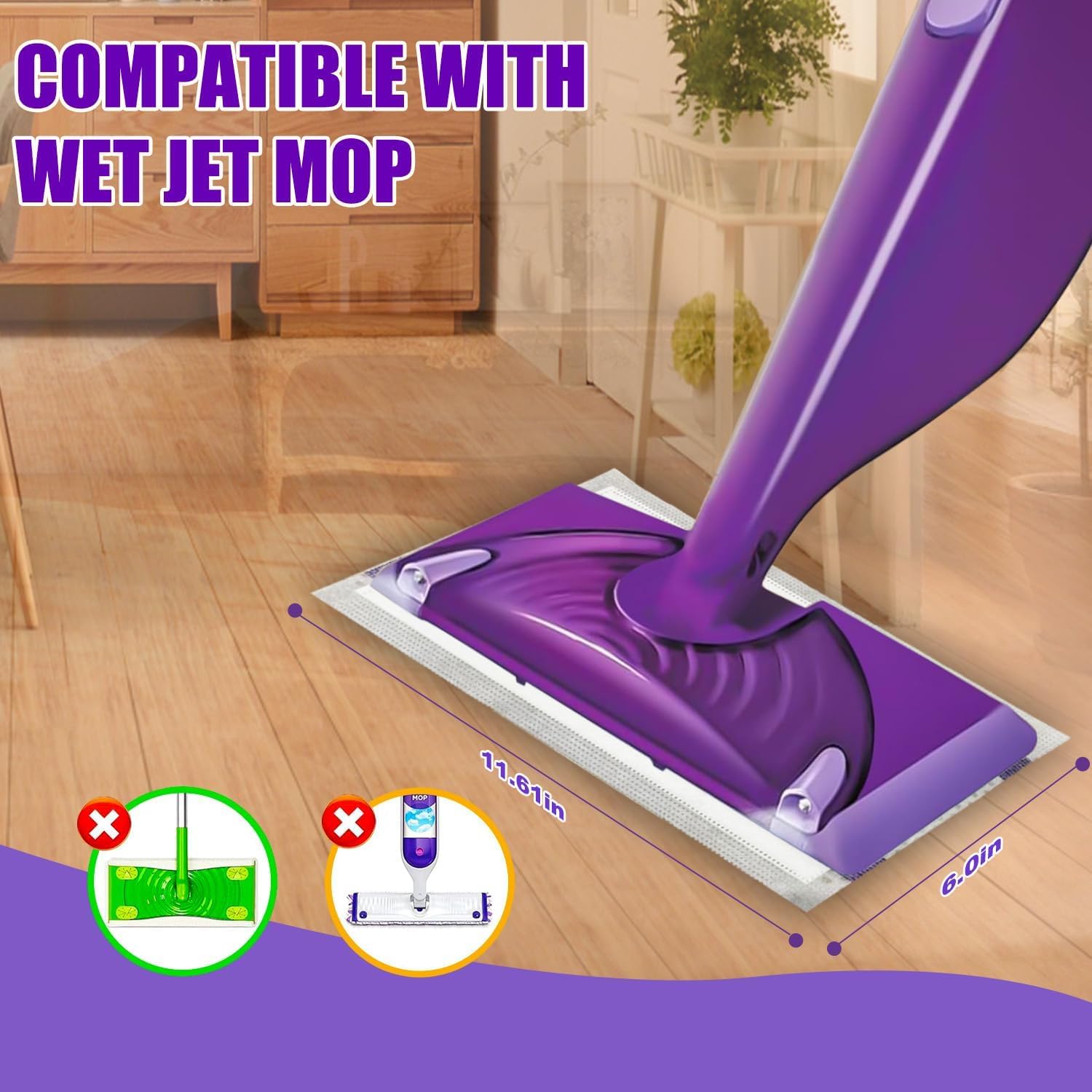 Repuesto de almohadilla de fregona compatible con mopa Swiffer WetJet, almohadillas de mopa Wet Jet para limpieza de suelos de madera dura multisuperficie, 4 capas gruesas y súper absorbentes, 20