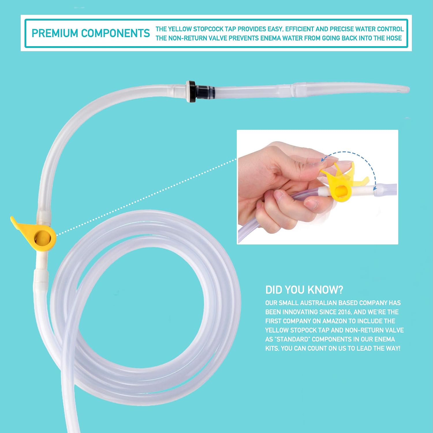 PE Clear Silicone Enema Bag Kit. Suitable for Coffee and Water Colon Cleansing. 2 Quart Capacity, 6.75 Foot Long Hose, 7 Tips. by Premium Enema