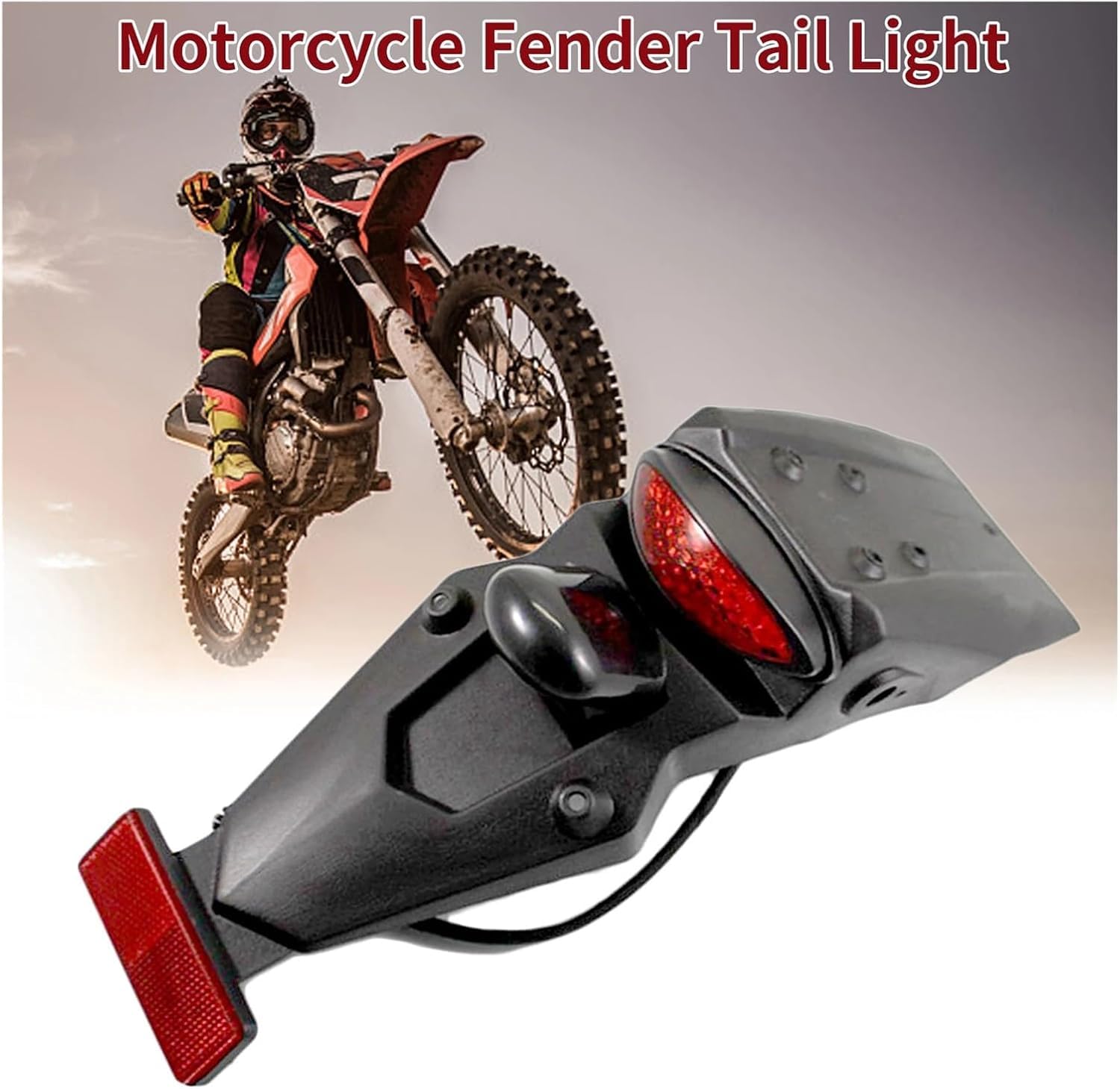 Fanale posteriore per moto Per Fanale posteriore per parafango moto fuoristrada 12v Parafango posteriore LED Luce freno Stop Luce targa Moto Moto da Per Cross Luci posteriori