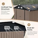 HOMASIS Abri de Jardin Métal Exterieur Renforcé, 3.5x2.2x2m, Gris Foncé - 4
