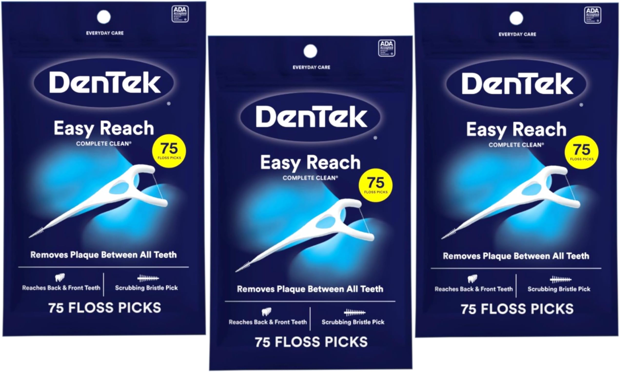 Complete Clean Floss Picks 75 Floss Picks Pack of 3, 225 Count