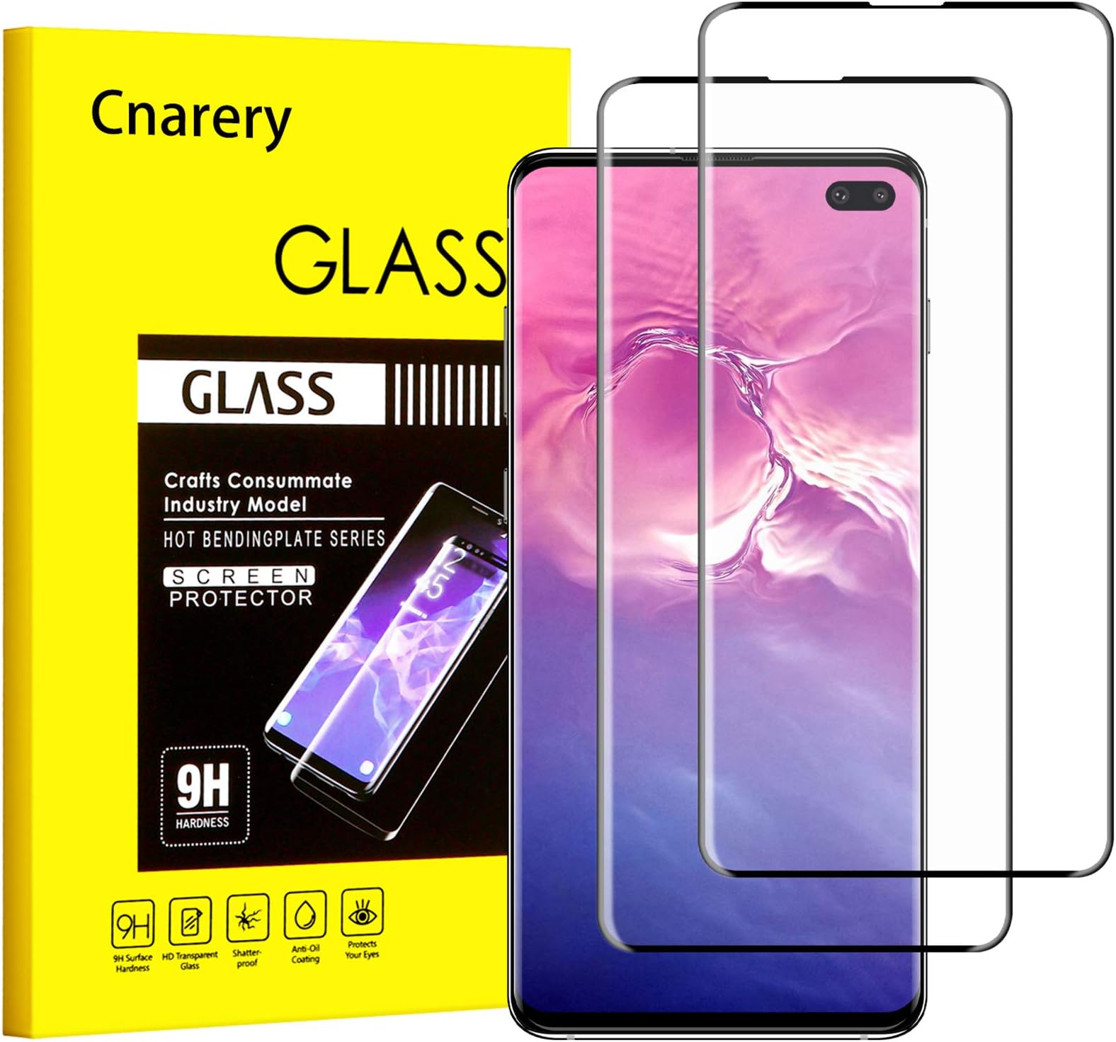 Cnarery Galaxy S20 Plus Screen Protector，[2 Pack] Tempered Glass HD Clear Anti Bubble Scratch Resistant 9H Hardness Glass Protector for Samsung Galaxy S20 Plus