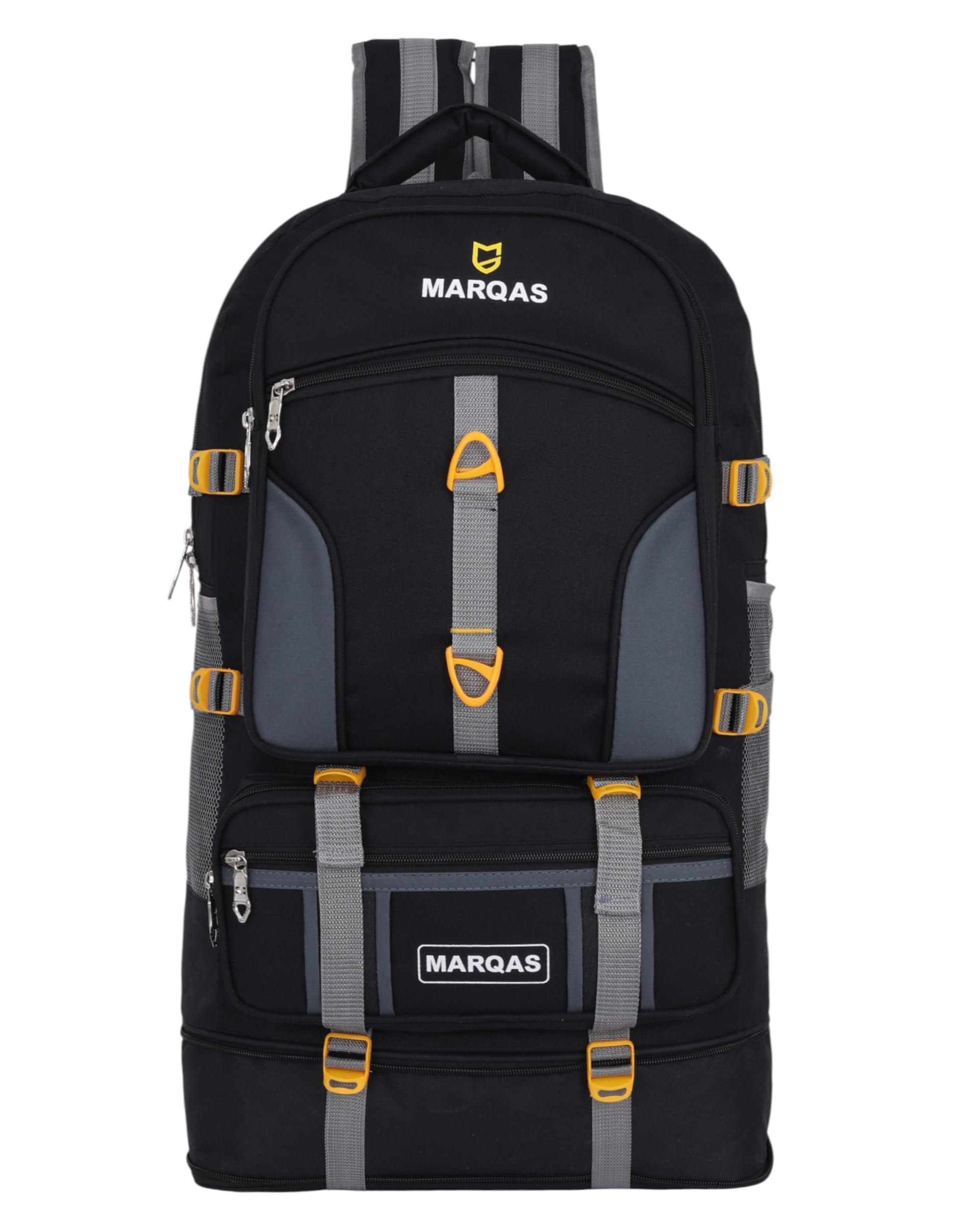 MARQAS Travel Backpack, Navy Blue, Multi-Compartment | Double Zipper System, Hand Carry Handle, Front Compartment, Trekking & Hiking, Large Capacity-image-47