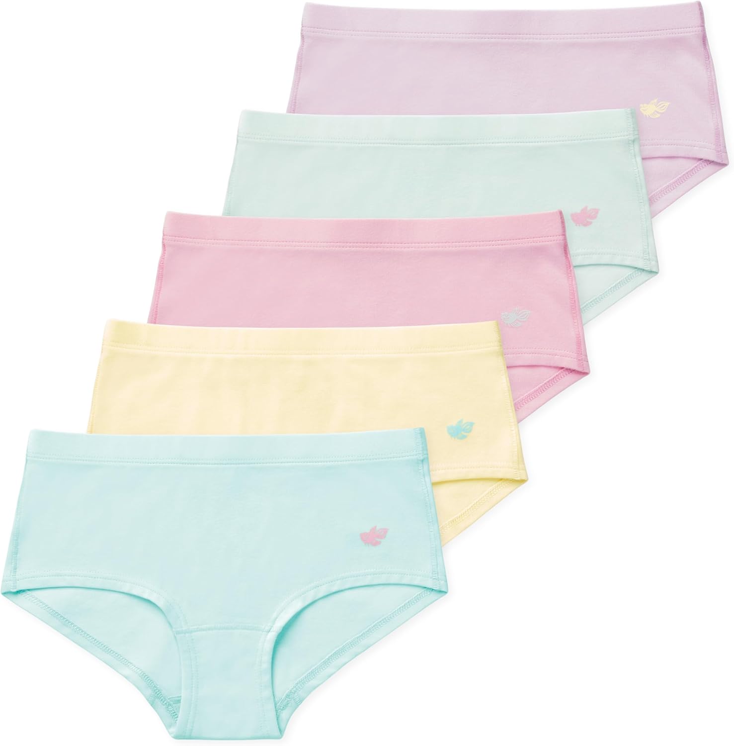 Lucky & Me | Annika Girls Boyshort Panties | Soft Cotton Blend Underwear | 5-Pack