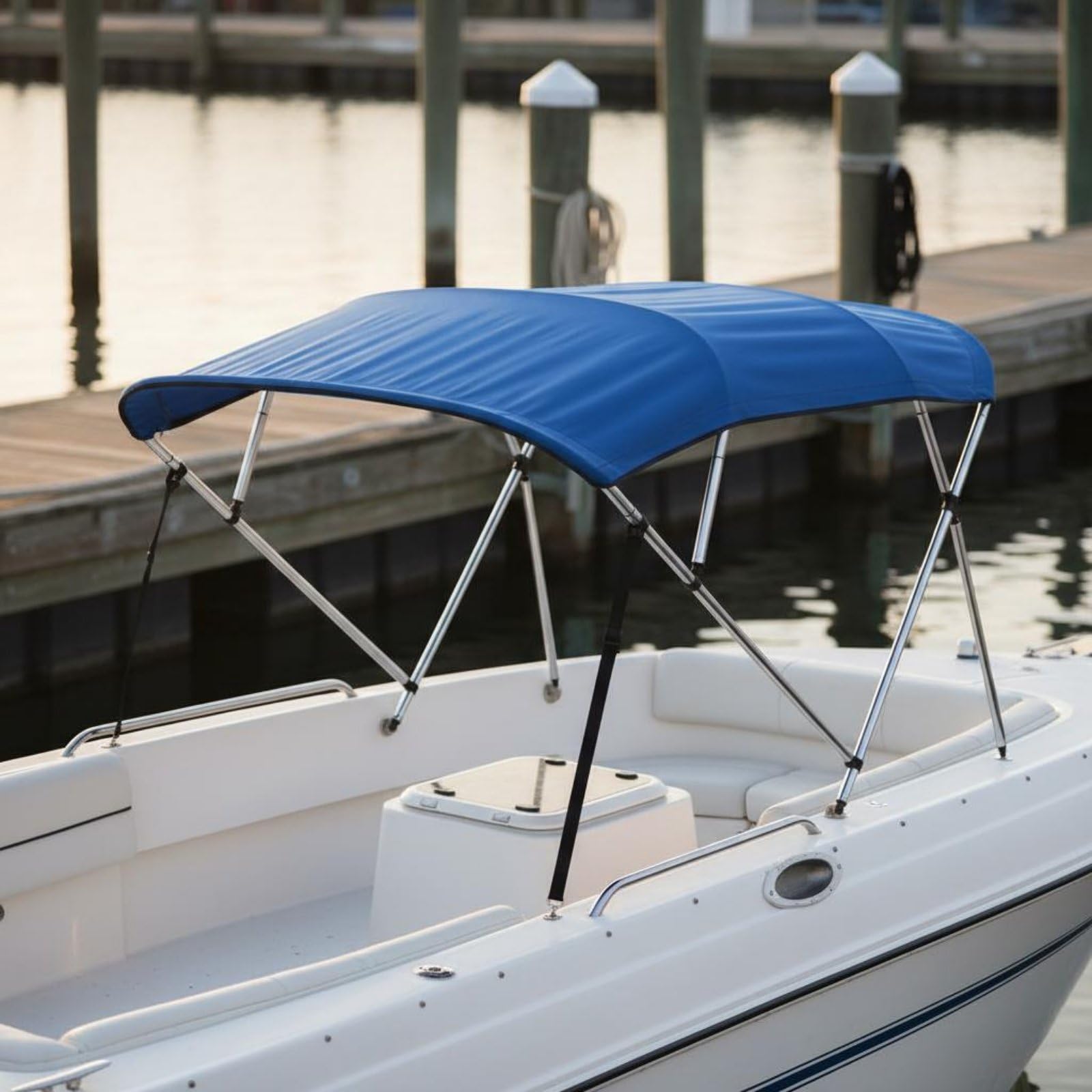 Tettuccio Barca Parasol Bimini Canopy Copertura Parasole Riparo Antipioggia Tela 600D Oxford Telaio Alluminio Pieghevole per Imbarcazioni Diverse, style to 5