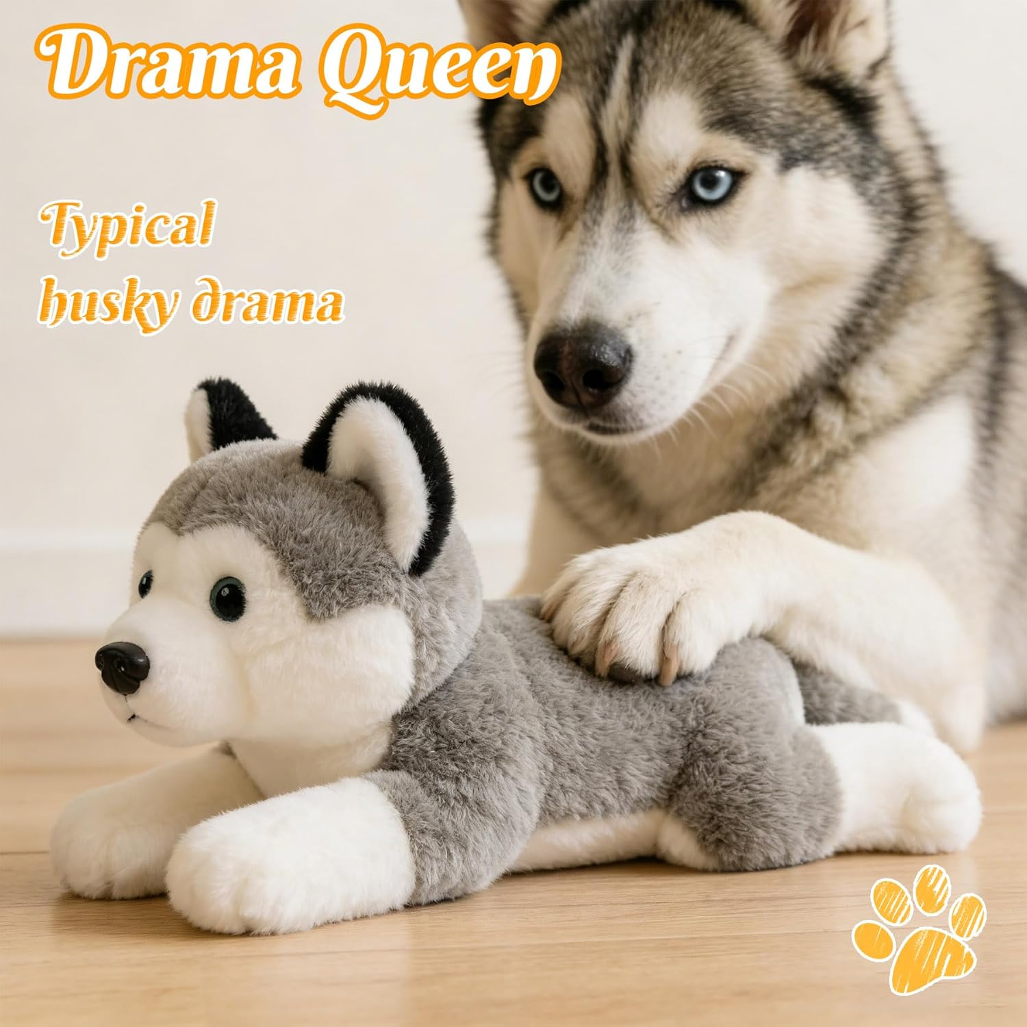 Stuffed Animal Plush Toy Super Soft Plush Puppy Dog Stuffed Comfort Plush for Kids Toddlers Preschool Boys Girls Birthday Gift Holiday Present Plushie Siberian Husky - Image 4