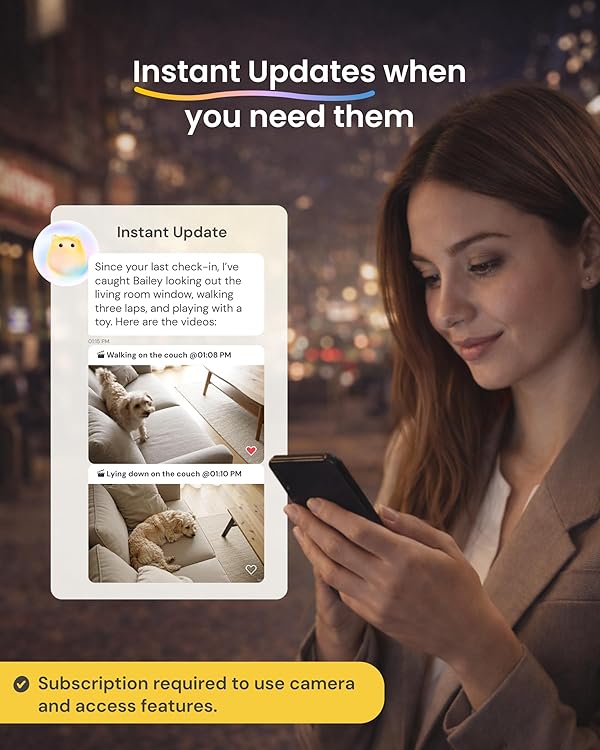 Furbo Mini 360° [Subscription Required] New 2K QHD Pet Camera - Unlock w/Paid Plan: Dog & Cat Safety Alerts, Rotating Treat Toss, 2-Way Speaker (Low Risk, 3mo Min. Cancel Anytime) by Furbo - Image 6