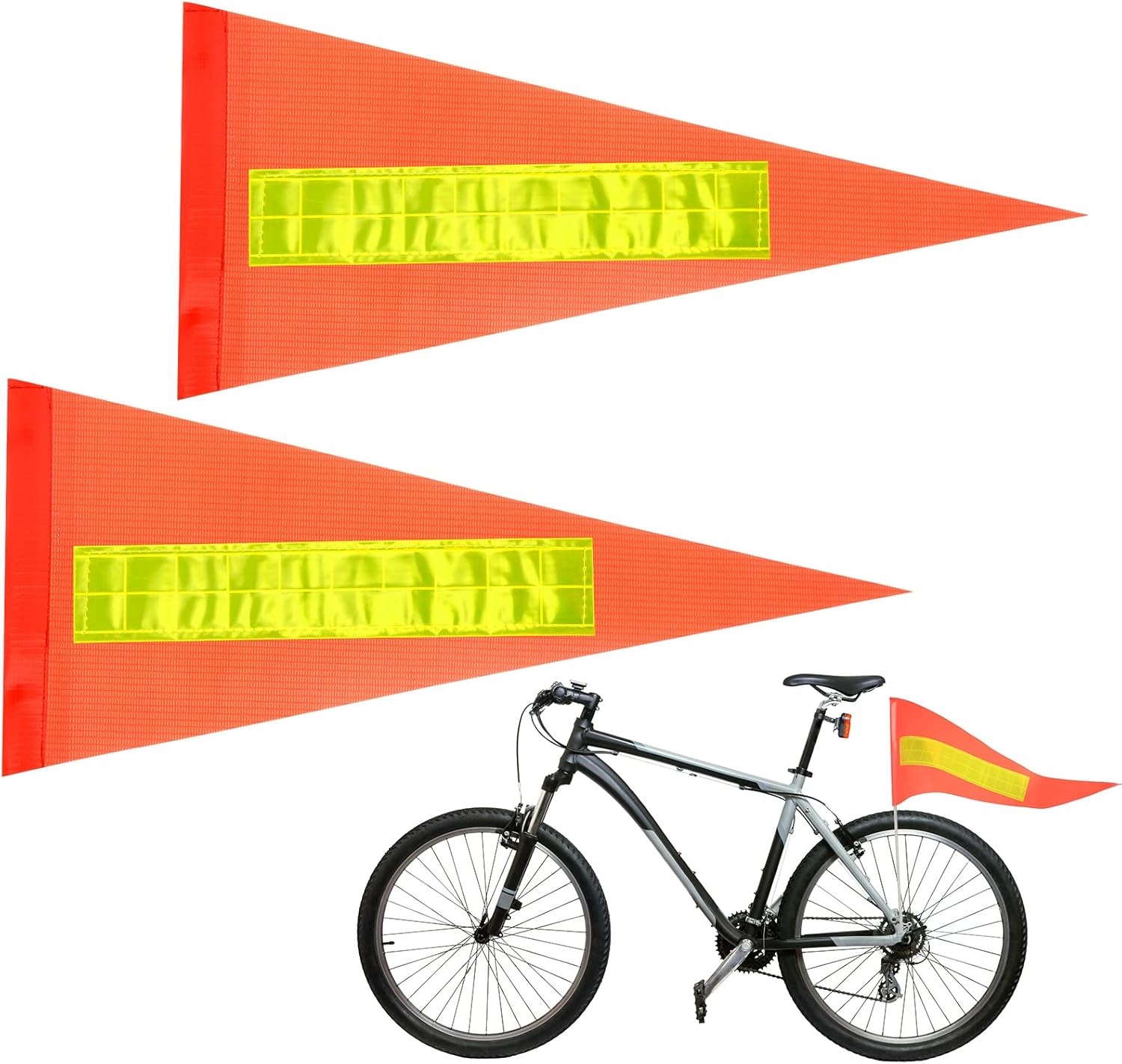 Breling 2 Pieces Replacement Safety Flag Pennant High Visibility Bike Safety Flag with Pole Tear-resistant…