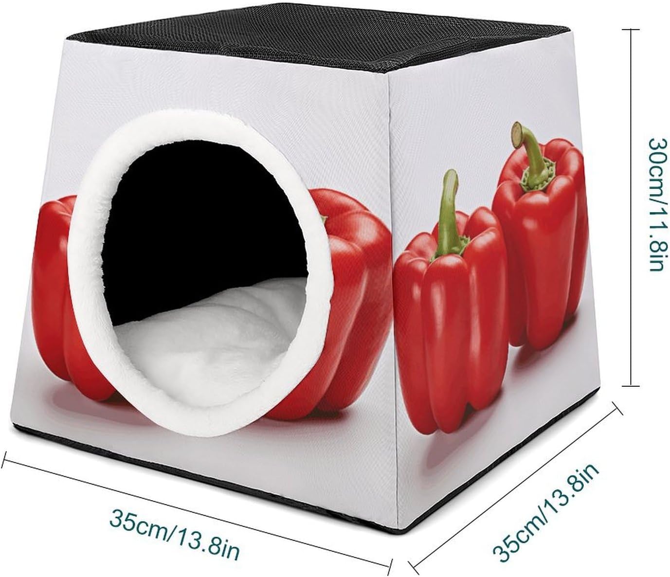 Pet Sleeping Nest Bed, Two Red Bell Peppers Printed Dog House Cat Nest, Winter Pet House are Suitable for Most Cats, Dogs, and Other Small Pets