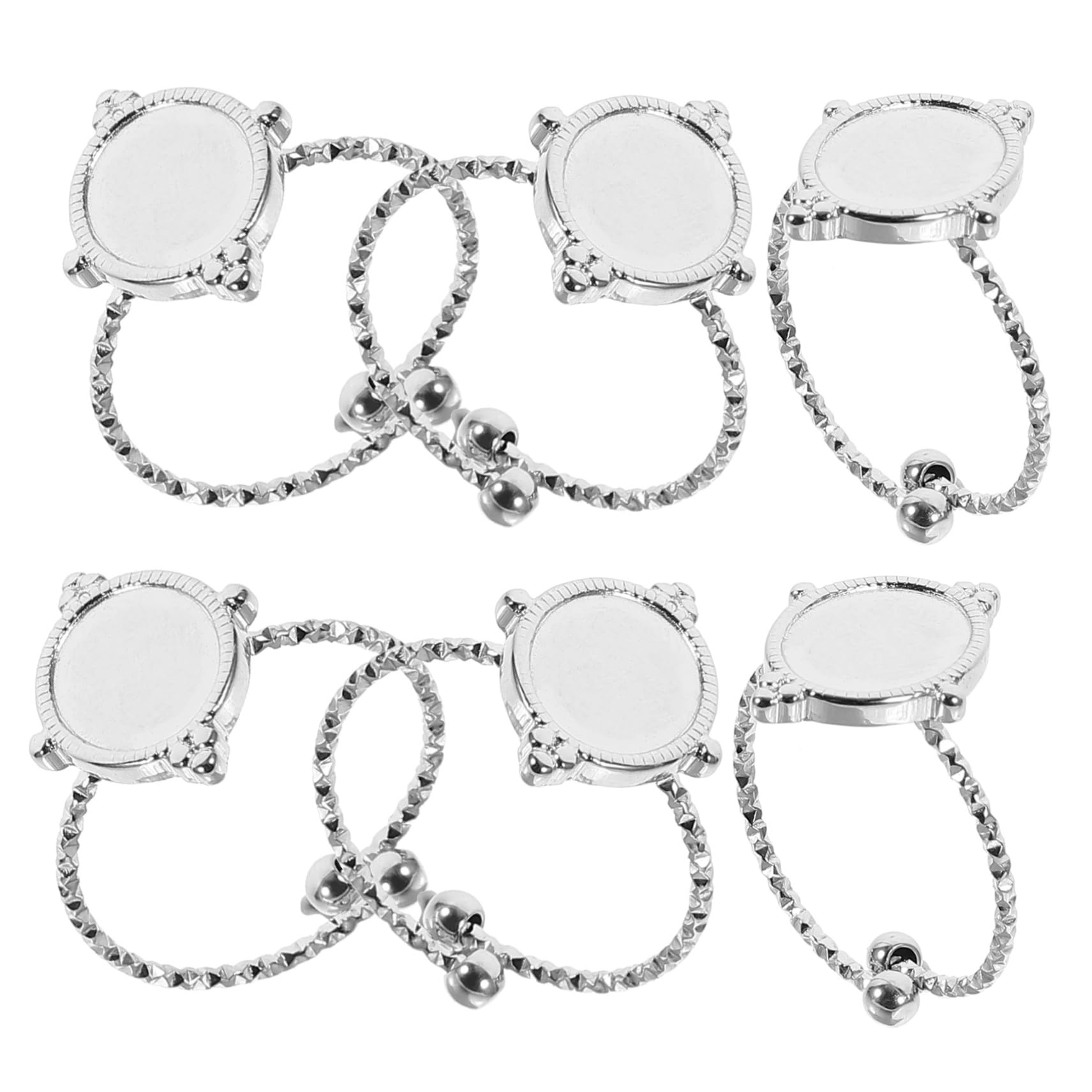SHINEOFI 30pièces Supports De Bague Ajustables Inoxydable Pour Bases De Bague Vides Pour Création De Bijoux Accessoires De Bijoux Faits Maison