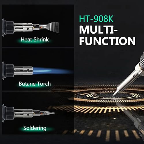 Miniatura 4 de BLUEFIRE HT-908K Kit de soldador de butano portátil, mini antorcha multifunción para quema de madera, cuchillo caliente, soldadura, autoencendido,