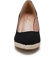 Vista 5 de Ruanyu Alpargatas de plataforma para mujer, sandalias de cuña de color sólido, puntera cerrada, cómodas, zapatos de tacón de cuña