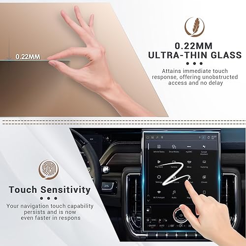 Miniatura 35 de Protector de pantalla para GMC Sierra 1500/2500HD/3500HD (AT4/AT4X/Denali/Denali Ultimate) Protector de pantalla táctil de 13.4 pulgadas y 12.3 Kit