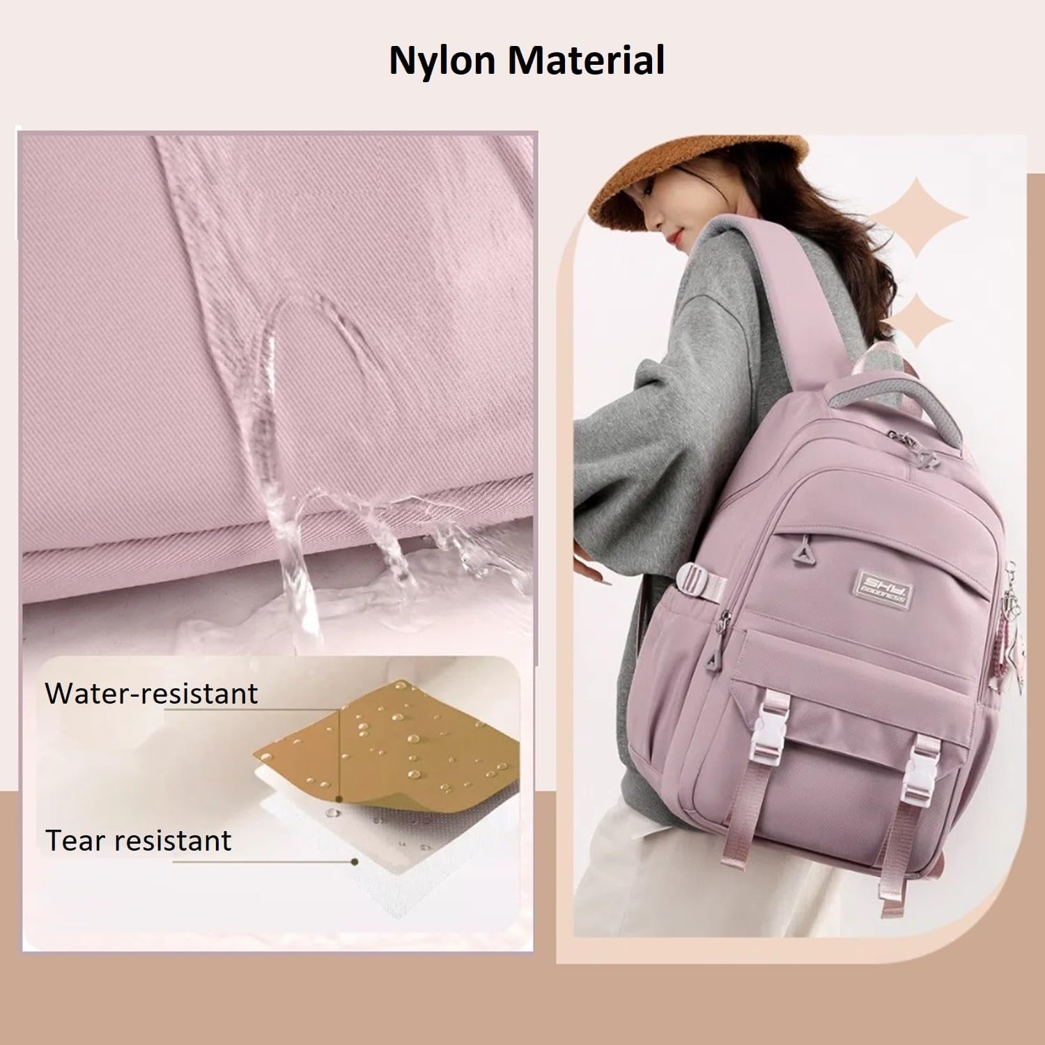 Blue Kids Backpack for Teen Girls Plain School Bag for Elementary Middle School Bookbag for Women - Image 7