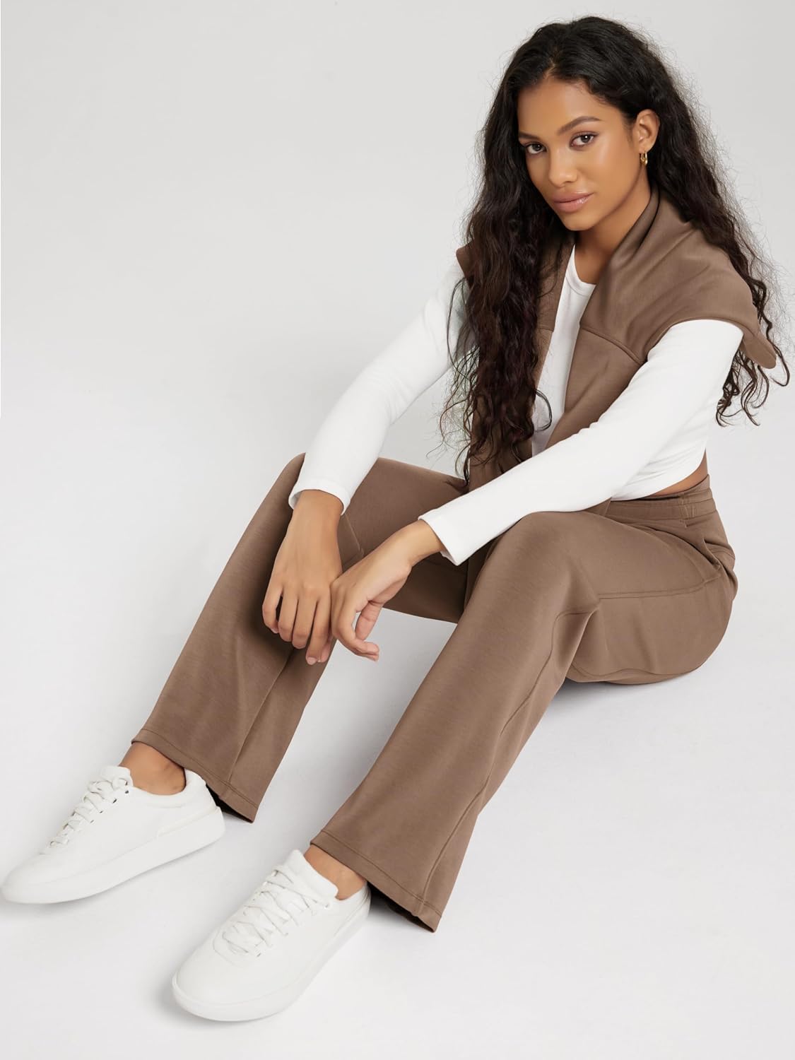 ODODOS Women's Modal Soft Wide Leg Pants with Pockets Adjustable Shockcord High Waist Casual Lounge Pants-27/29/31" Inseam - Image 5