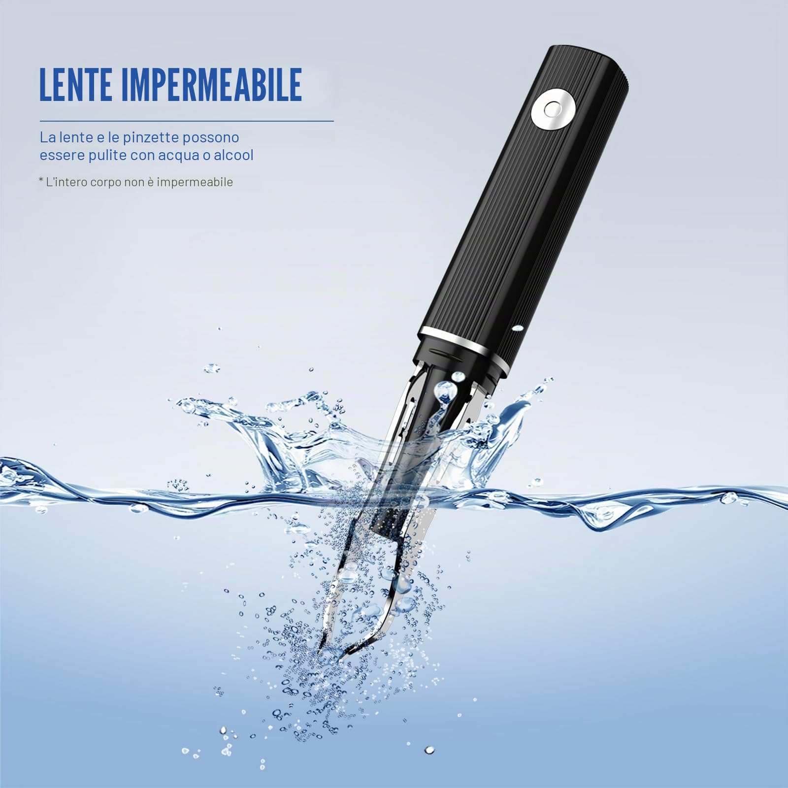 Pinzette per depilazione visiva con fotocamera 1080p, luce LED, WiFi USB ricaricabile, pinzette di precisione per capelli bianchi, peli delle orecchie, sopracciglia, ciglia (bianco)
