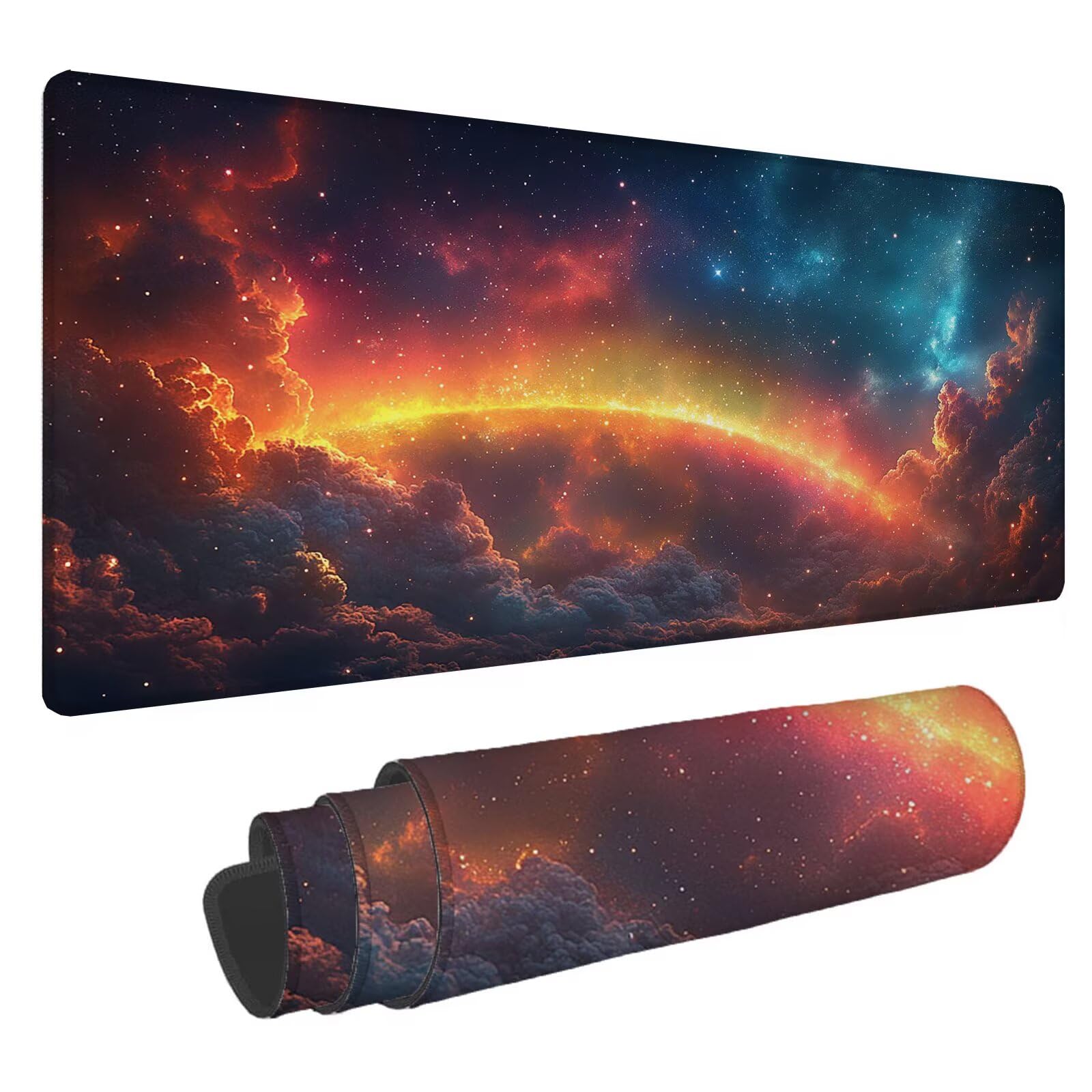 Kolorowa podkładka pod mysz XXL gwiaździste niebo 1500 x 800 x 4 mm podkładka pod mysz dla graczy, podkładka pod mysz do laptopa, podkładka pod mysz i podkładka pod mysz do laptopa, podkładka pod mysz