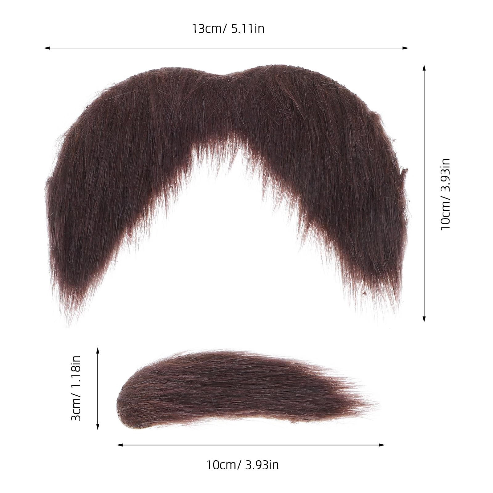 LUOZZY 3sets Realistic Fake Beard and Eyebrows Set Funny Costume Prop Brown for Halloween Party Cosplay Theater