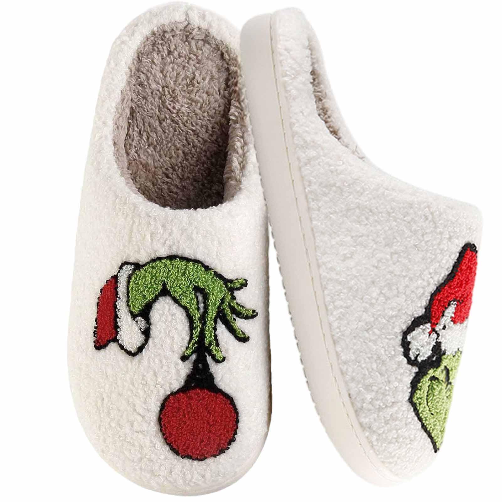 Christmas Slippers For Women Men Womens Cozy House Slippers With a Classic Plaid Pattern In Red And Black