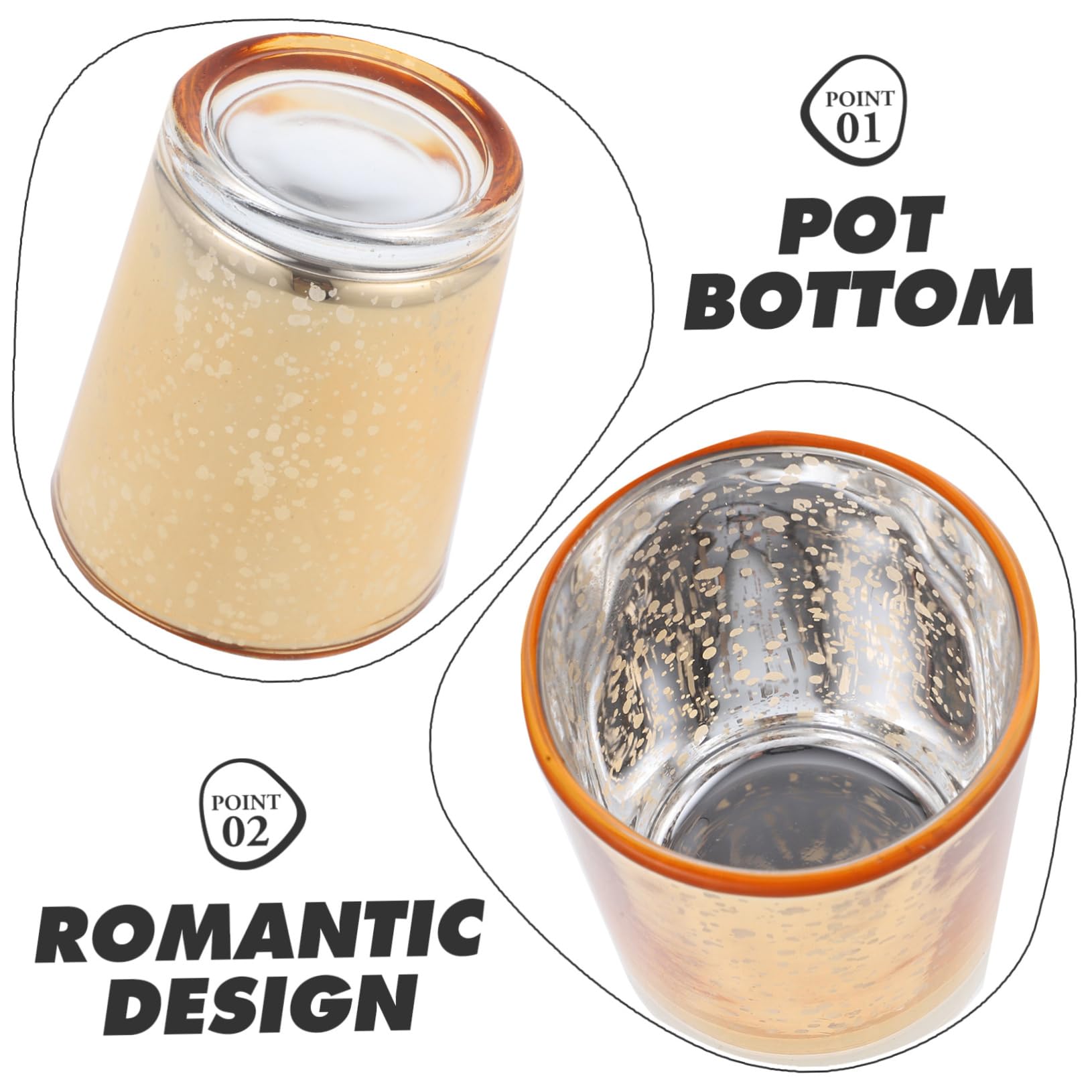 Portavelas de Cristal Dorado 12 Piezas para Velas de Té | Vidrio, Diseño Elegante de Aire Antiguo, Centro de Mesa y Decoración de Sobremesa