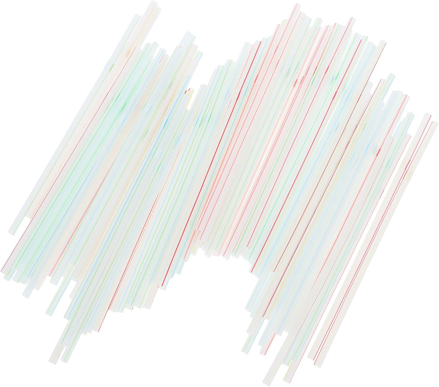 100pcs Disposable Plastic Straws 5mm X 21cm Multi-color Striped Flexible Straws for Coffee, Cocktails, Travel, Picnics, and Everyday Drinks Random Color