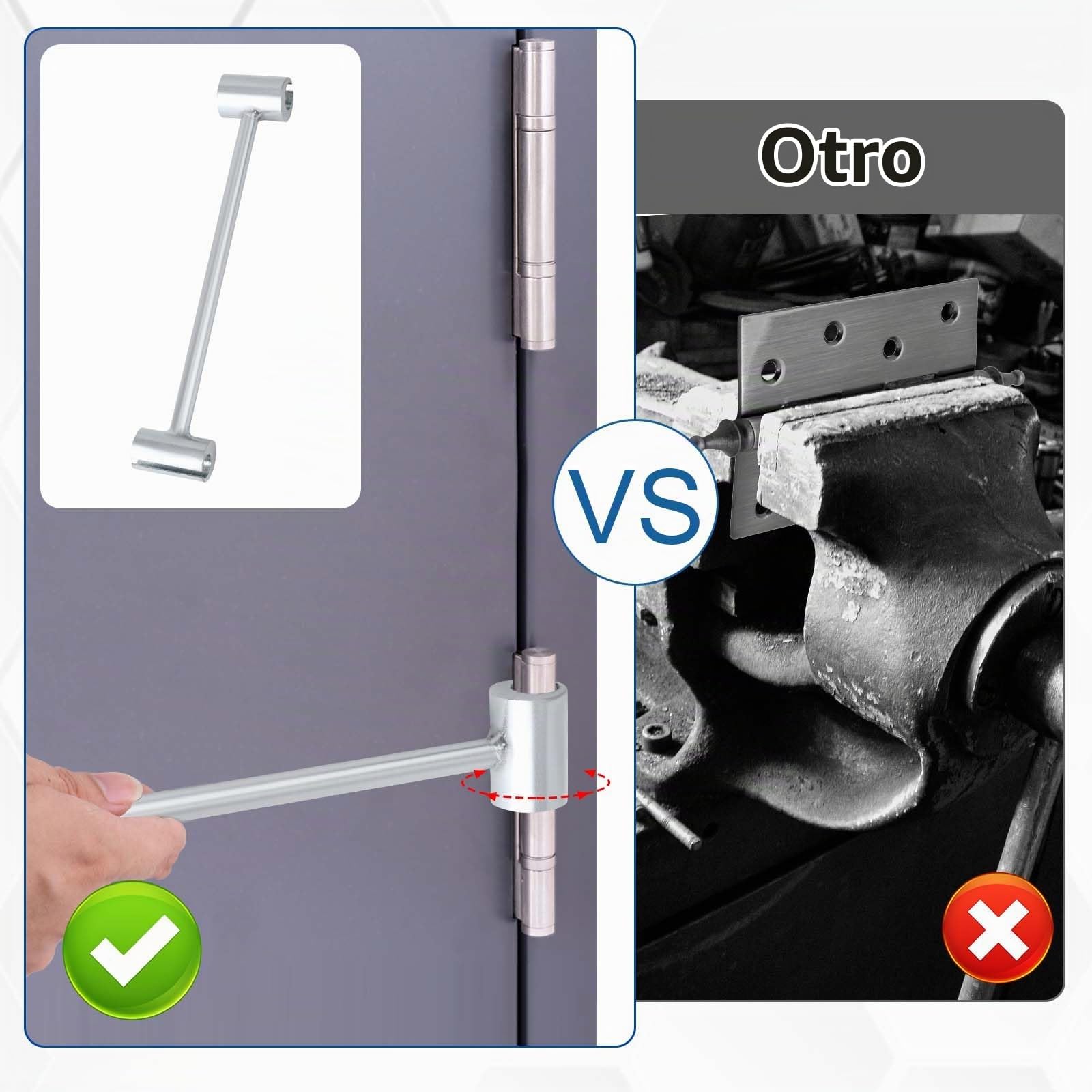 Gosknor Llave de ajuste de huecos para bisagras, herramienta práctica de ajuste de bisagra de 0.5 a 0.75 pulgadas para puerta, resistente, puerta de seguridad para sala limpia contra incendios
