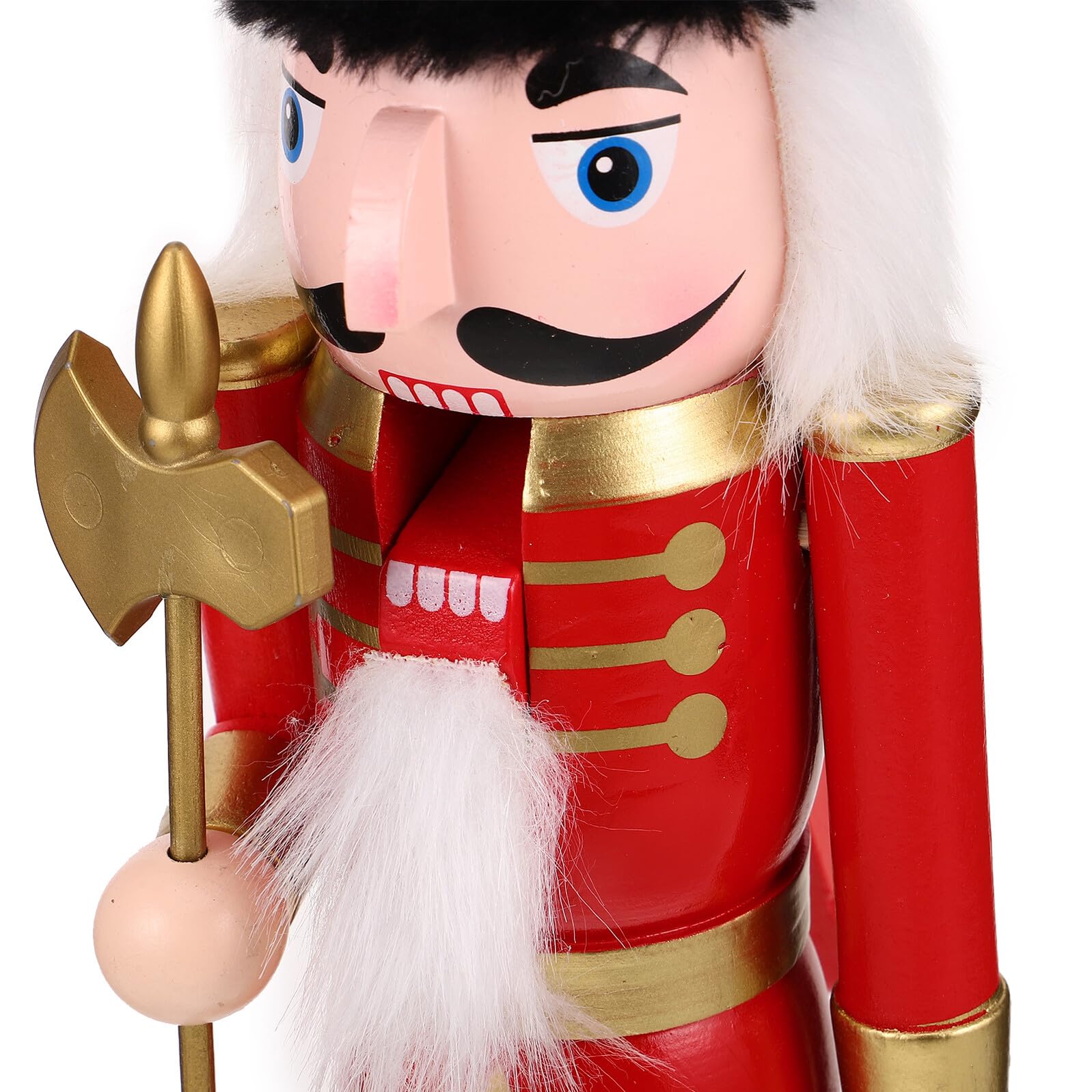 Weihnachtssoldat Nussknackerfigur 38cm mit Quadratischem Sockel Handgefertigte Traditionelle Weihnachtsdekoration für Tisch und Kaminsims