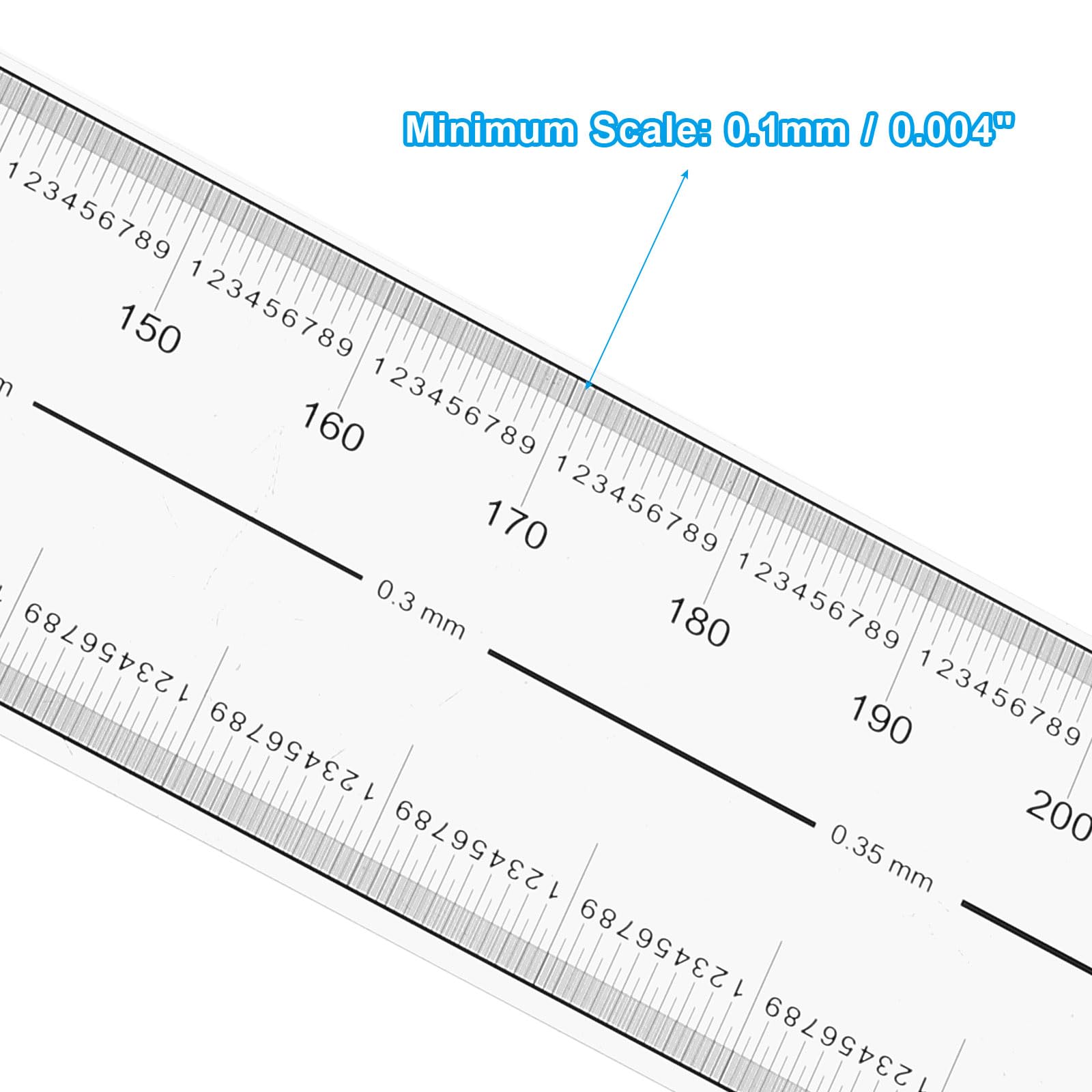 PATIKIL Film Flexible Ruler 40cm 0.1mm Scale with R Angle and Width Lines Clear PET Plastic Soft Folding Straight Ruler for Factory Transparent - Image 4