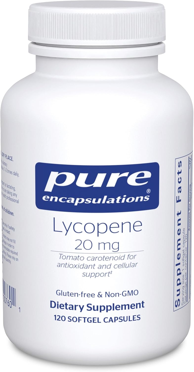 Pure Encapsulations Lycopene 20 mg | Dietary Supplement for Cellular and Macular Support | 60 Softgel Capsules