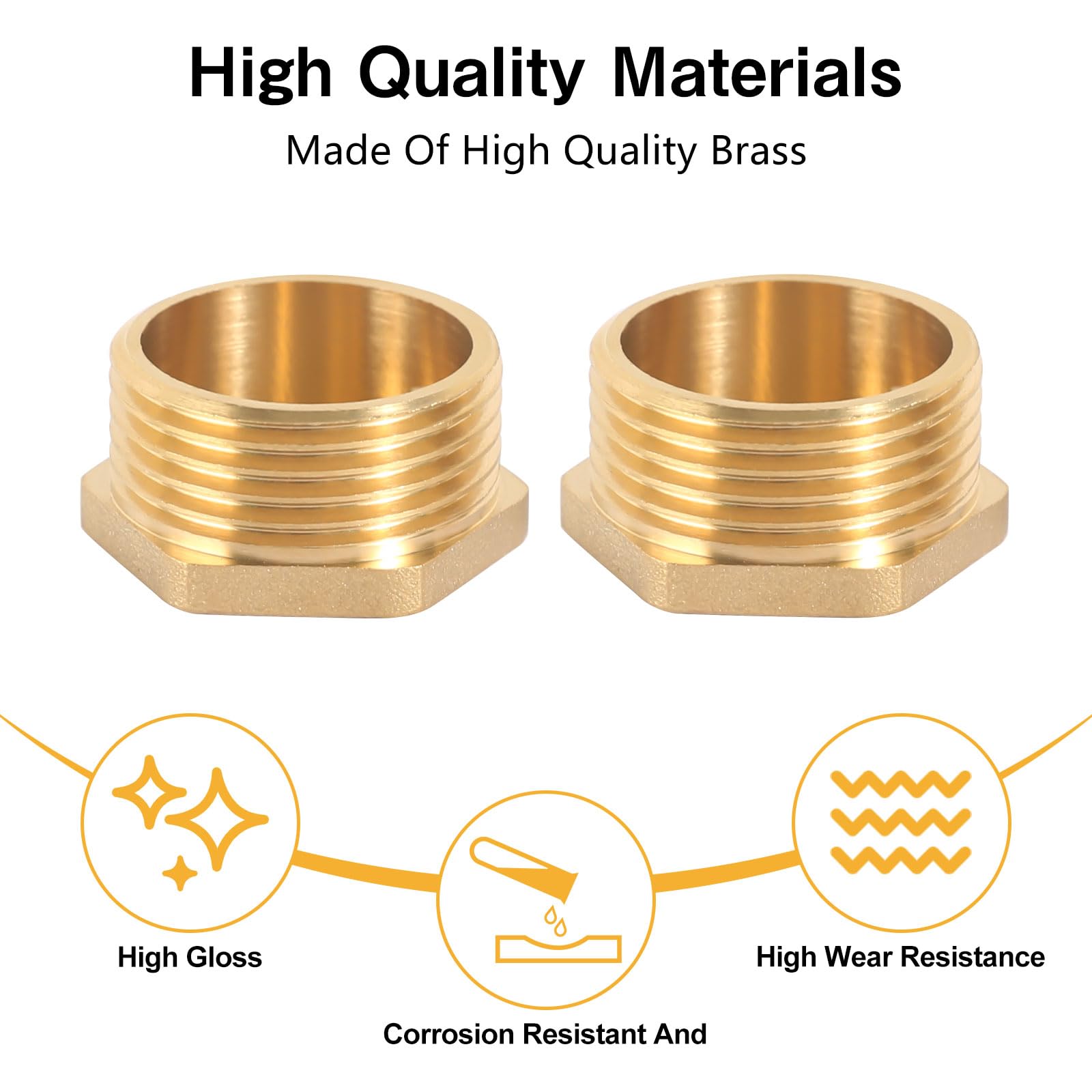 Set 12 Tappi In Ottone Per Tubi - 1/8, 1/4, 3/8, 1/2, 3/4 Pollice, Con Guarnizioni, Per Giardino E Casa - Foto 13