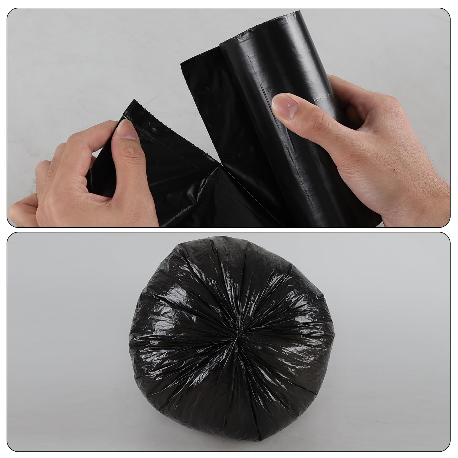 Hespama Bolsas de basura de 30 litros, bolsas de basura negras para cocina, 225 bolsas