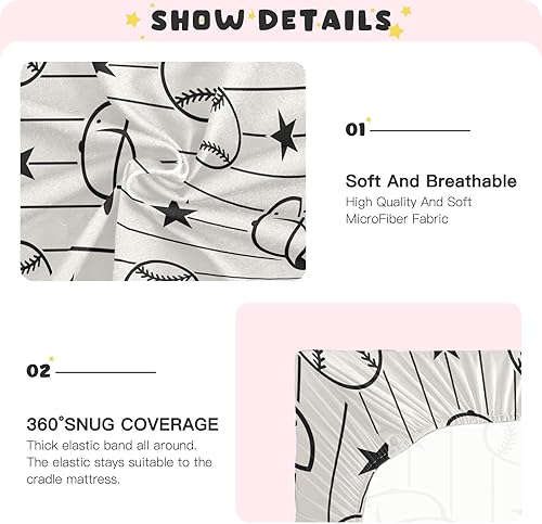 Miniatura 5 de Gorro de béisbol para cuna, sábanas deportivas para niños y niñas, sábanas de juego transpirables para cuna, sábana bajera para colchones estándar
