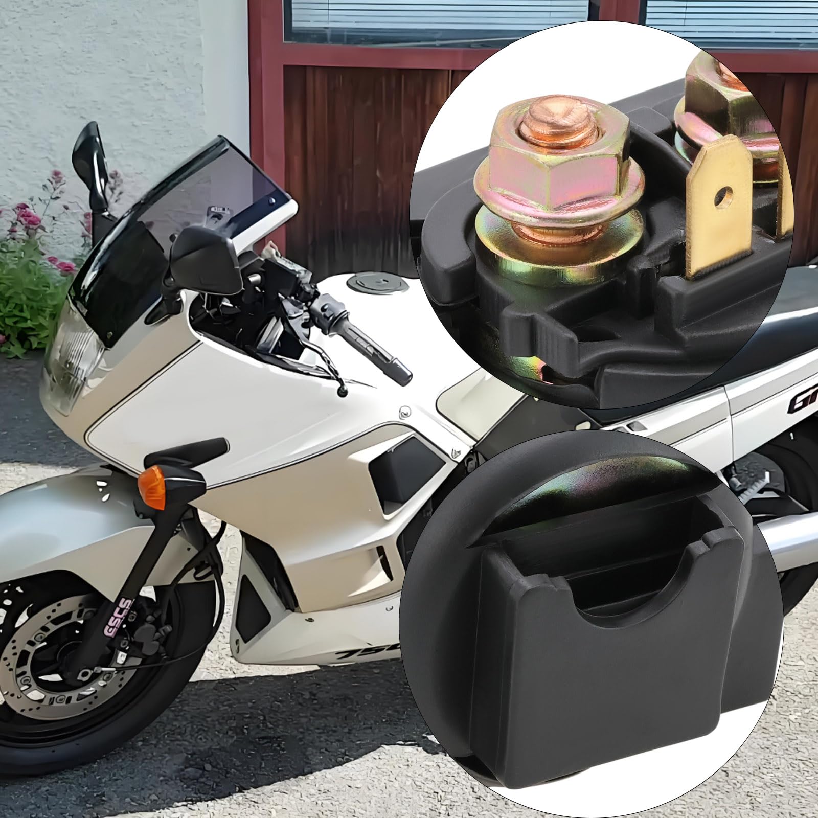 The Lord of the Tools Relais solénoïde de démarreur de moto 12 V 1 pièce de rechange 27010-1098 27010-1235 compatible avec Kawasaki BJ EN GPX GPZ GTR VN Z ZR Triumph Tiger T