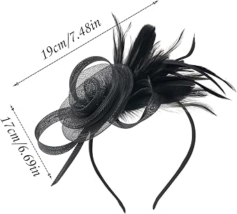 Markest Fascinators for Women Mesh Flower Feather Headpiece Tea Party Wedding Derby Cocktail 20s Party Accessory
