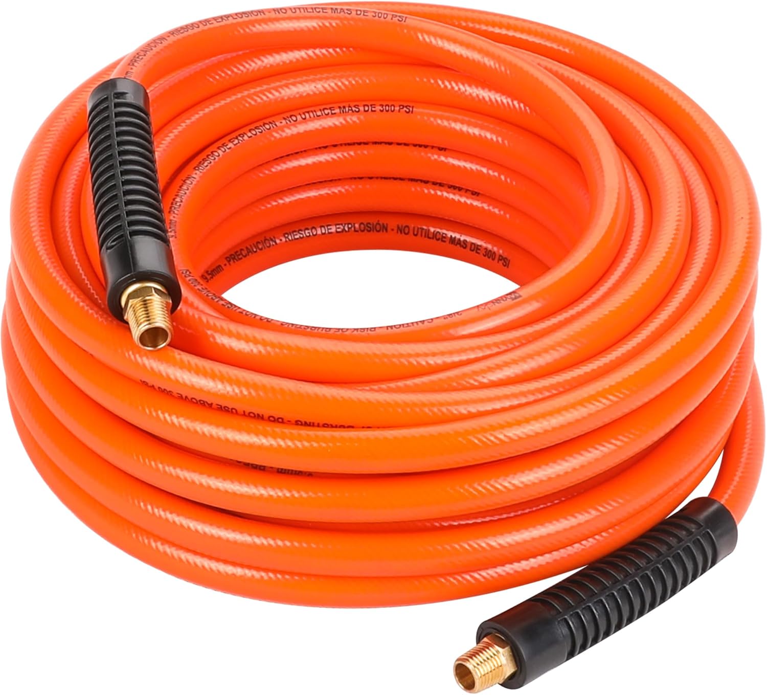 WYNNsky 3/8’’ PVC Air Hose 50FT with 1/4’’ NPT Brass Fittings, 300PSI