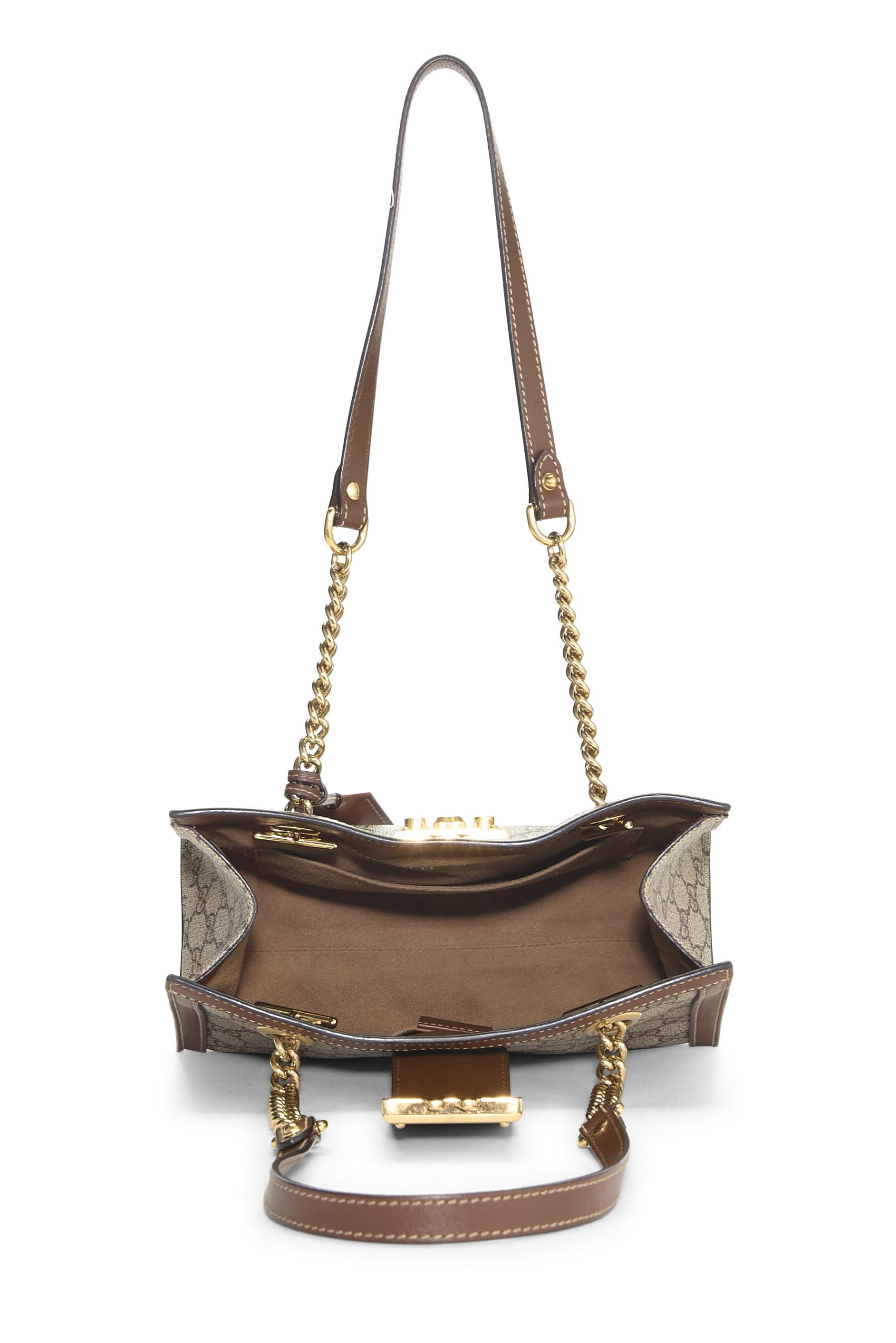 Gucci, Pre-Loved Brown GG Supreme Canvas Padlock Tote Small, Brown