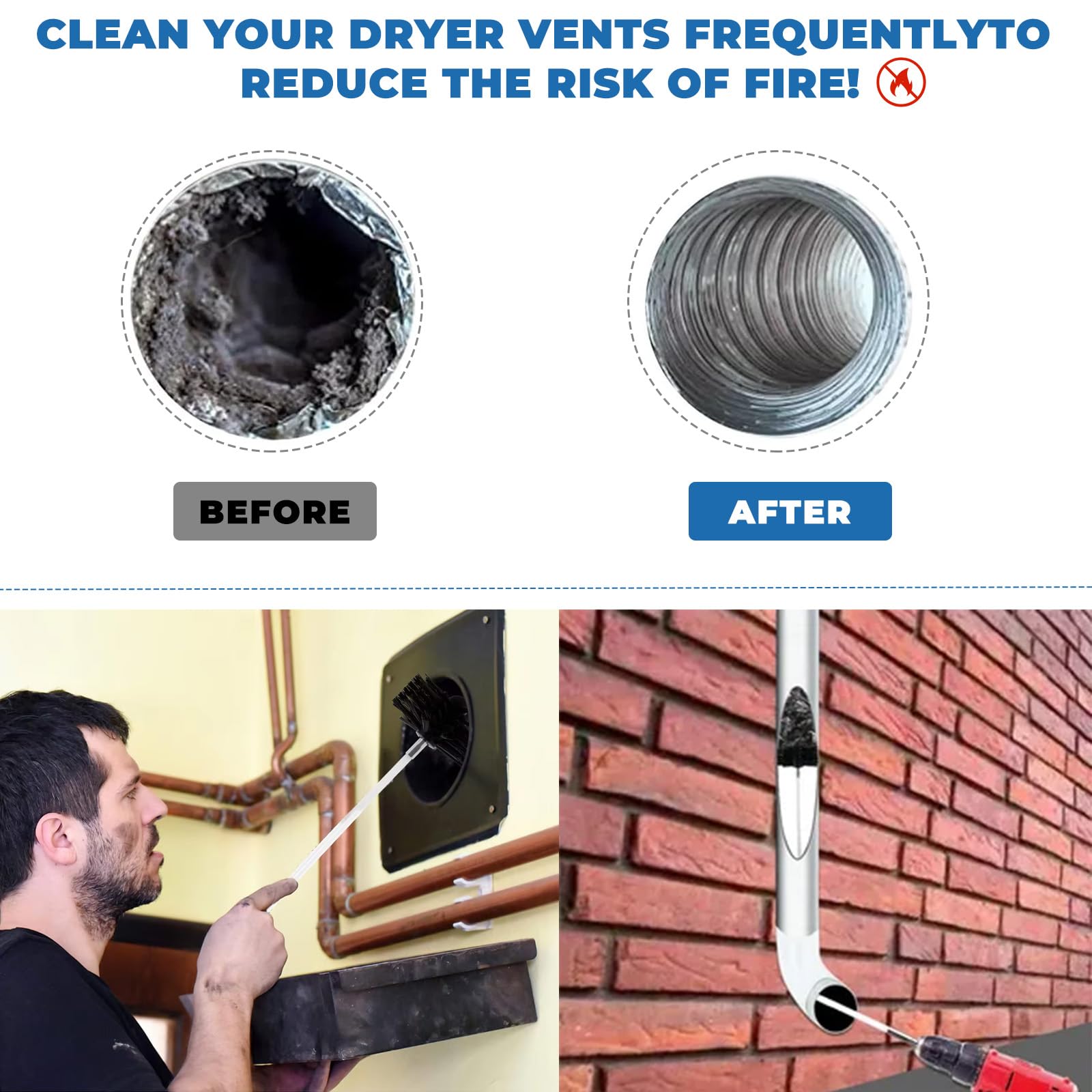 Set di bastoncini per camino, diametro 150 mm, spazzola per camino, include 18 aste da 410 mm e 2 testine, stufa a legna, set di spazzole per camino, asta per la pulizia dei tubi secchi