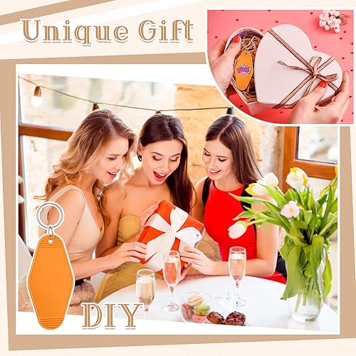 Miniatura 6 de Pinkunn 24 llaveros vintage de motel para bricolaje, llaveros de hotel en blanco, transferencia de calor, llaveros en blanco, sublimación a granel,