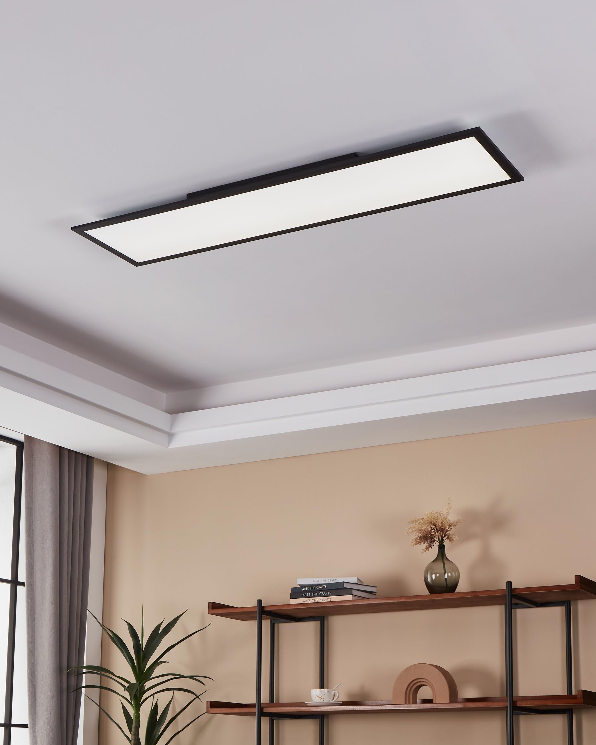 Eglo connect.z Smart Home Led pannello Salobrena-Z, L x L 120 x | 30 cm, ZigBee, app e controllo vocale, colore della luce regolabile, dimmerabile, lampada da soffitto in alluminio nero